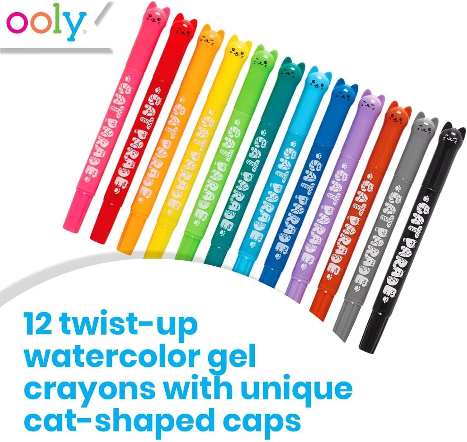 image:imageOOLY 13357 Sparkle Gel Crayons Set of 12Cat Parade Vibrant Gel Crayons