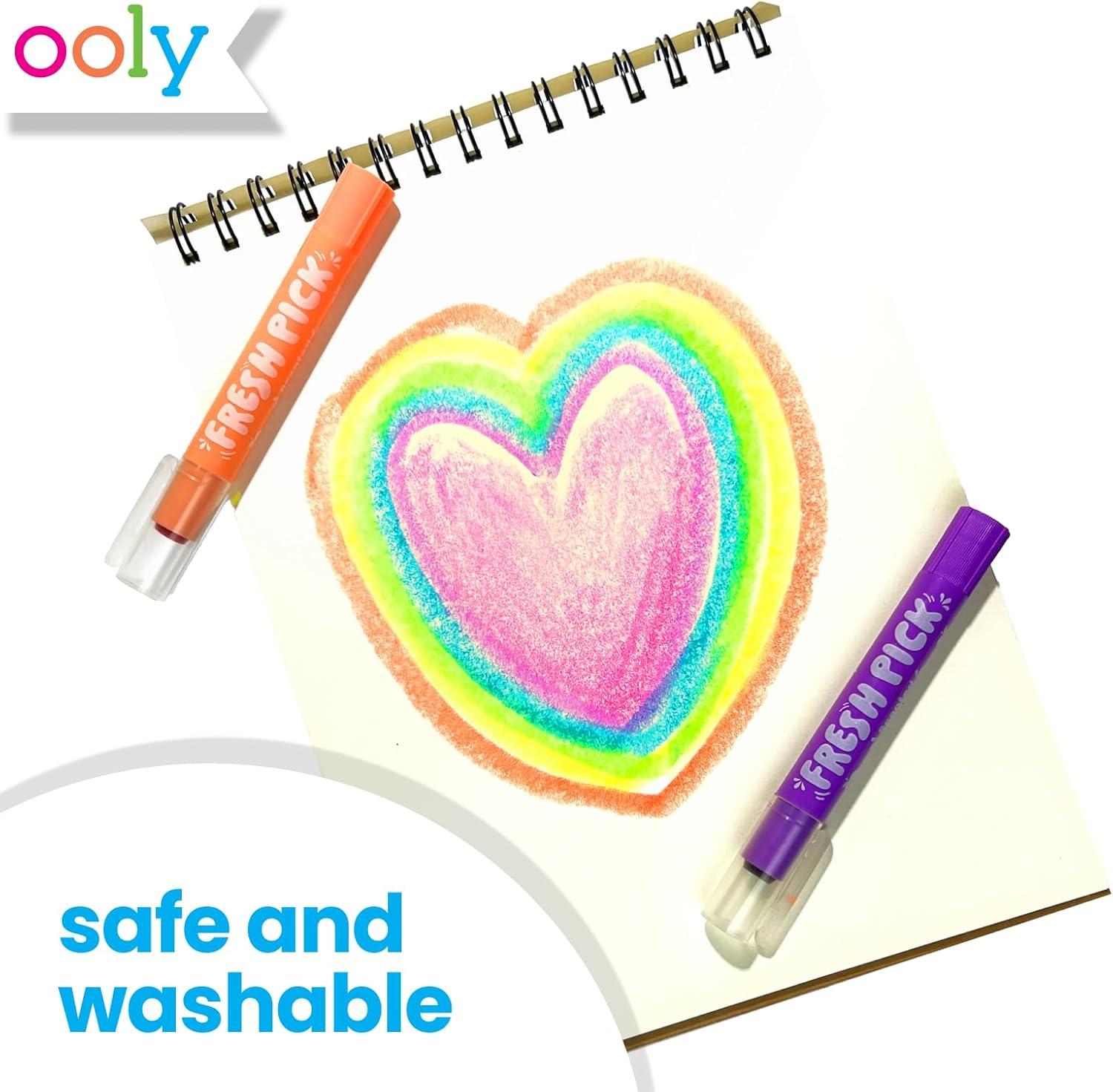 image:imageOOLY 13357 Sparkle Gel Crayons Set of 12Scented Neon Gel Crayons