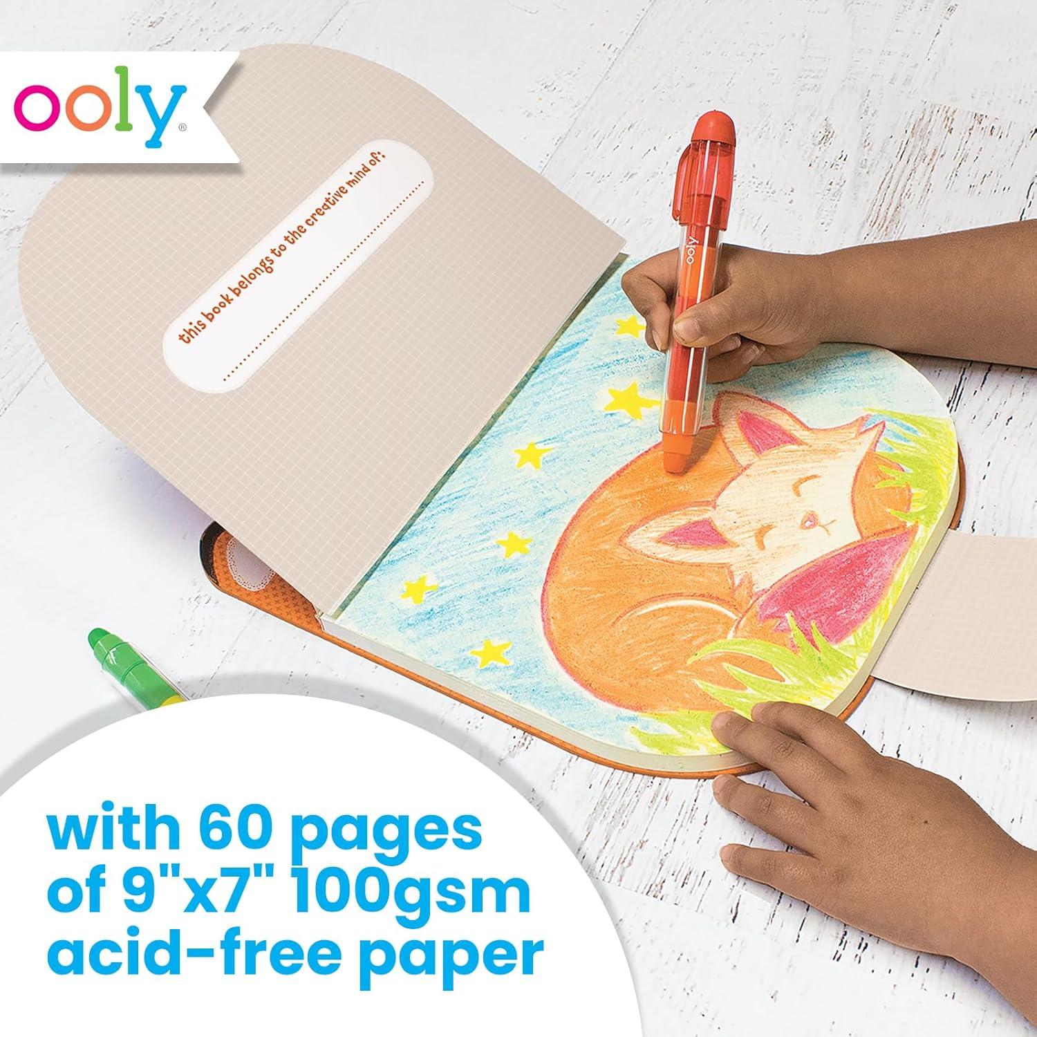 image:imageOOLY Carry Along Sketchbook for Kids 60 Pages 9 x 7 inches Portable Sketch Book Drawing Pad for Travel CatFox