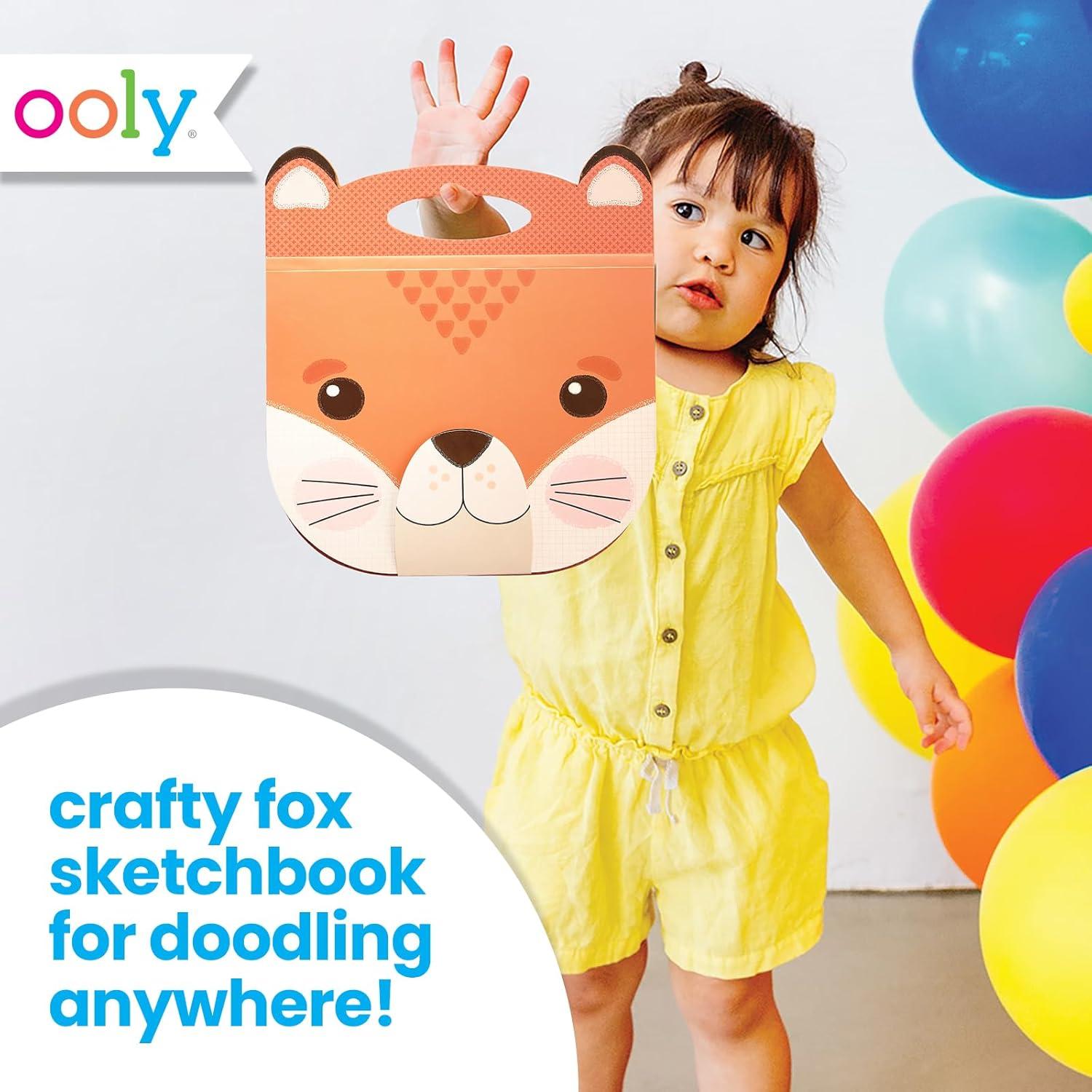 image:imageOOLY Carry Along Sketchbook for Kids 60 Pages 9 x 7 inches Portable Sketch Book Drawing Pad for Travel CatFox