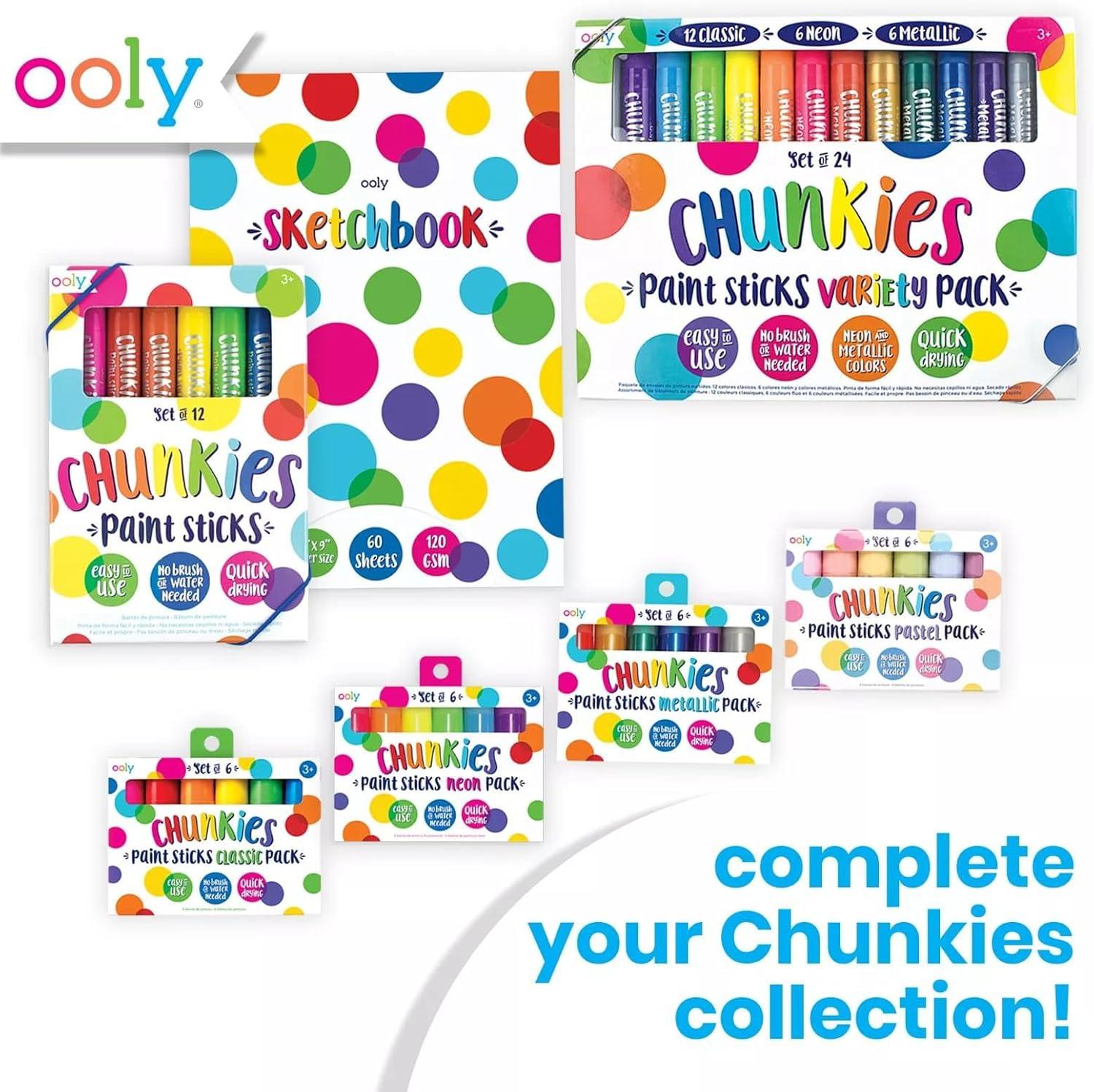 image:imageOOLY Chunkies 12 x 9 Thick Paper Sketchbook Pad 60 Pages per Pad 120 GSM 32 LB Paper for Drawing Artwork Perfect with Chunkies Paint Sticks for ToddlersChunkies