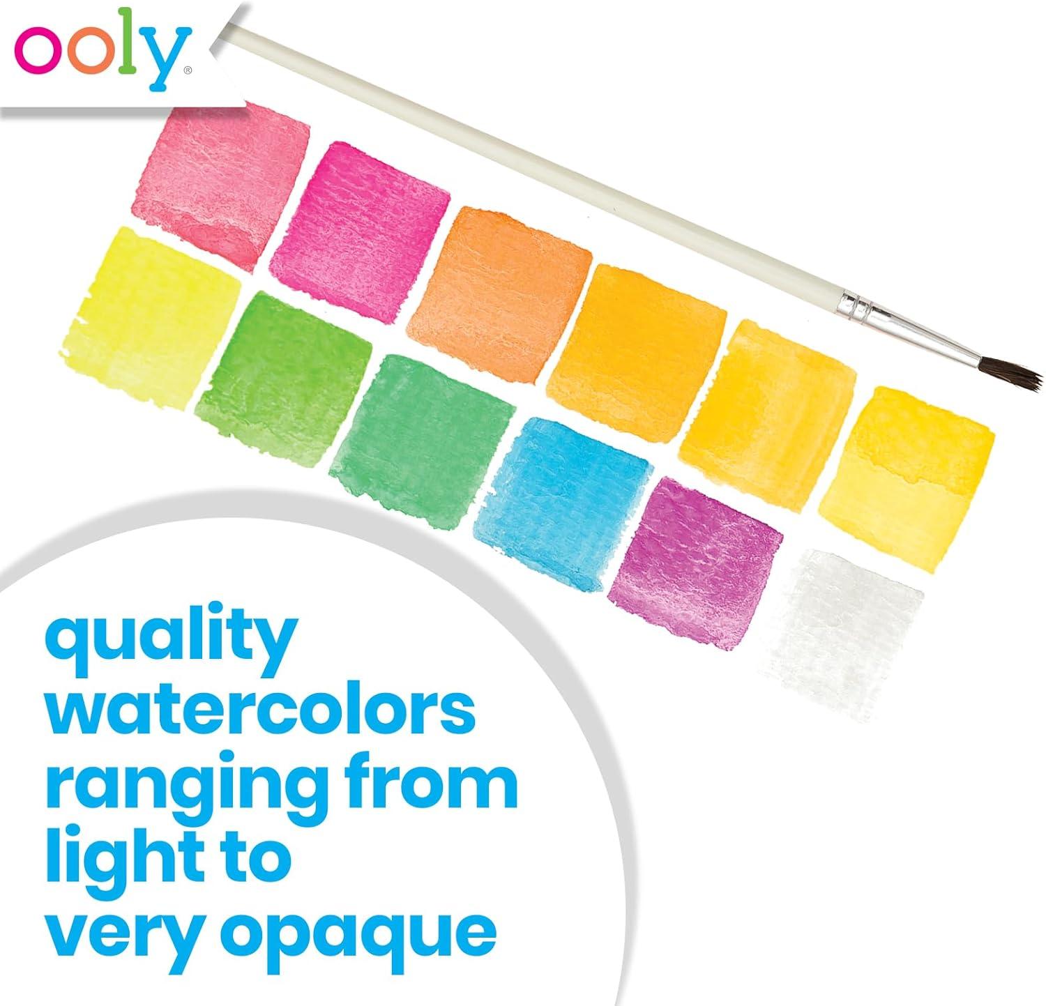 image:imageOOLY Lil Watercolor Paint Pad for Kids 20 Sheets Watercolor Paper Pad 9x12 Inch 200 GSM Acid Free No Bleed Watercolor Paint Pad Ages 3 and UpChroma Blends Neon Pods