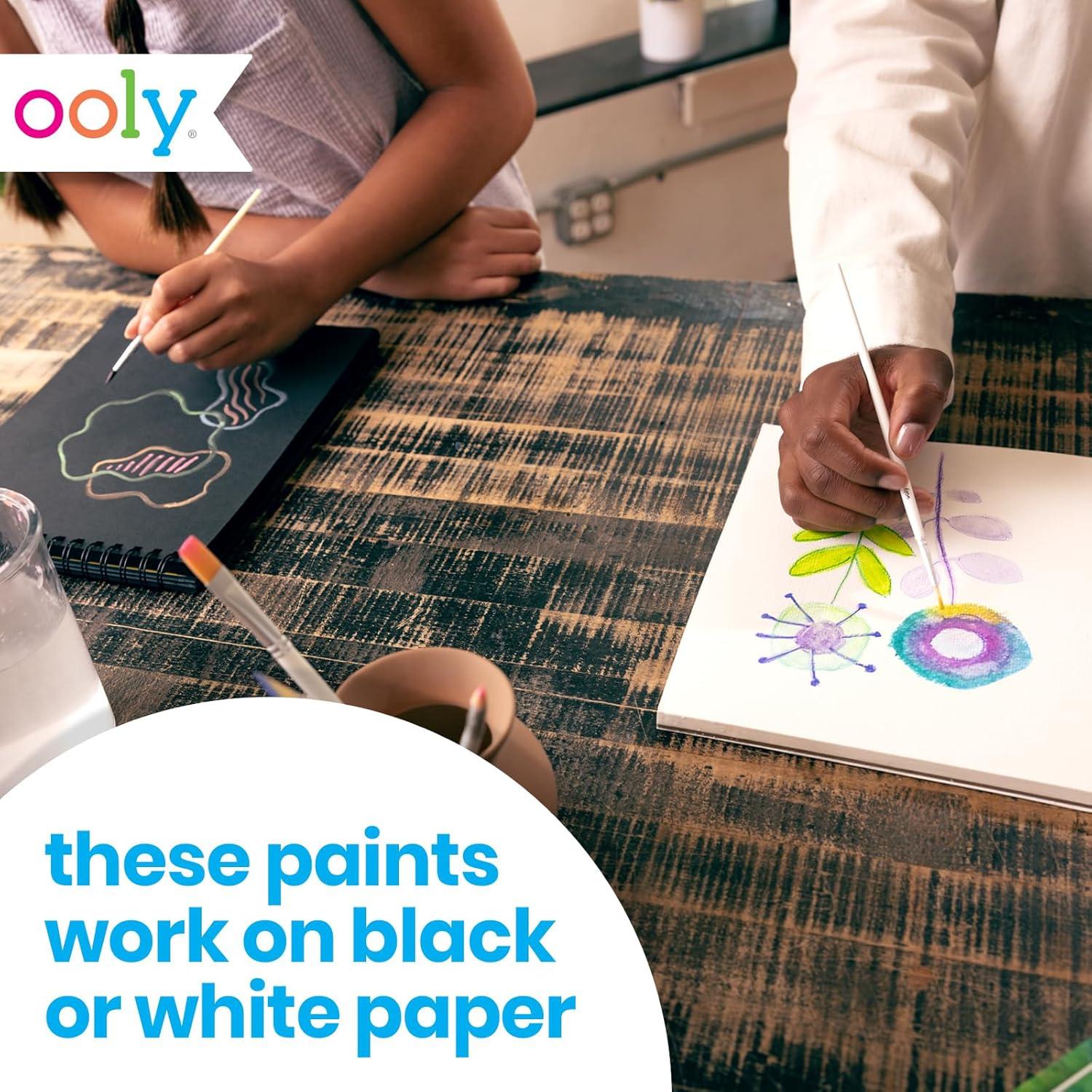image:imageOOLY Lil Watercolor Paint Pad for Kids 20 Sheets Watercolor Paper Pad 9x12 Inch 200 GSM Acid Free No Bleed Watercolor Paint Pad Ages 3 and UpChroma Blends Neon Pods