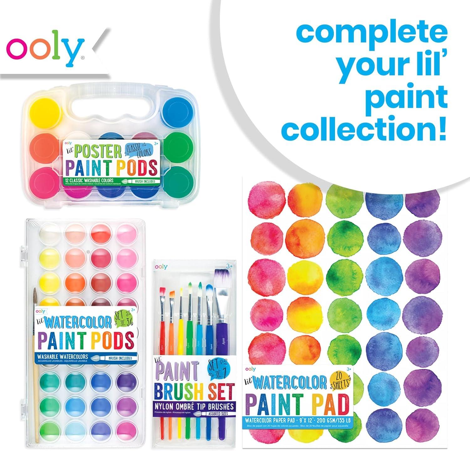 image:imageOOLY Lil Watercolor Paint Pad for Kids 20 Sheets Watercolor Paper Pad 9x12 Inch 200 GSM Acid Free No Bleed Watercolor Paint Pad Ages 3 and UpLil Watercolor Set