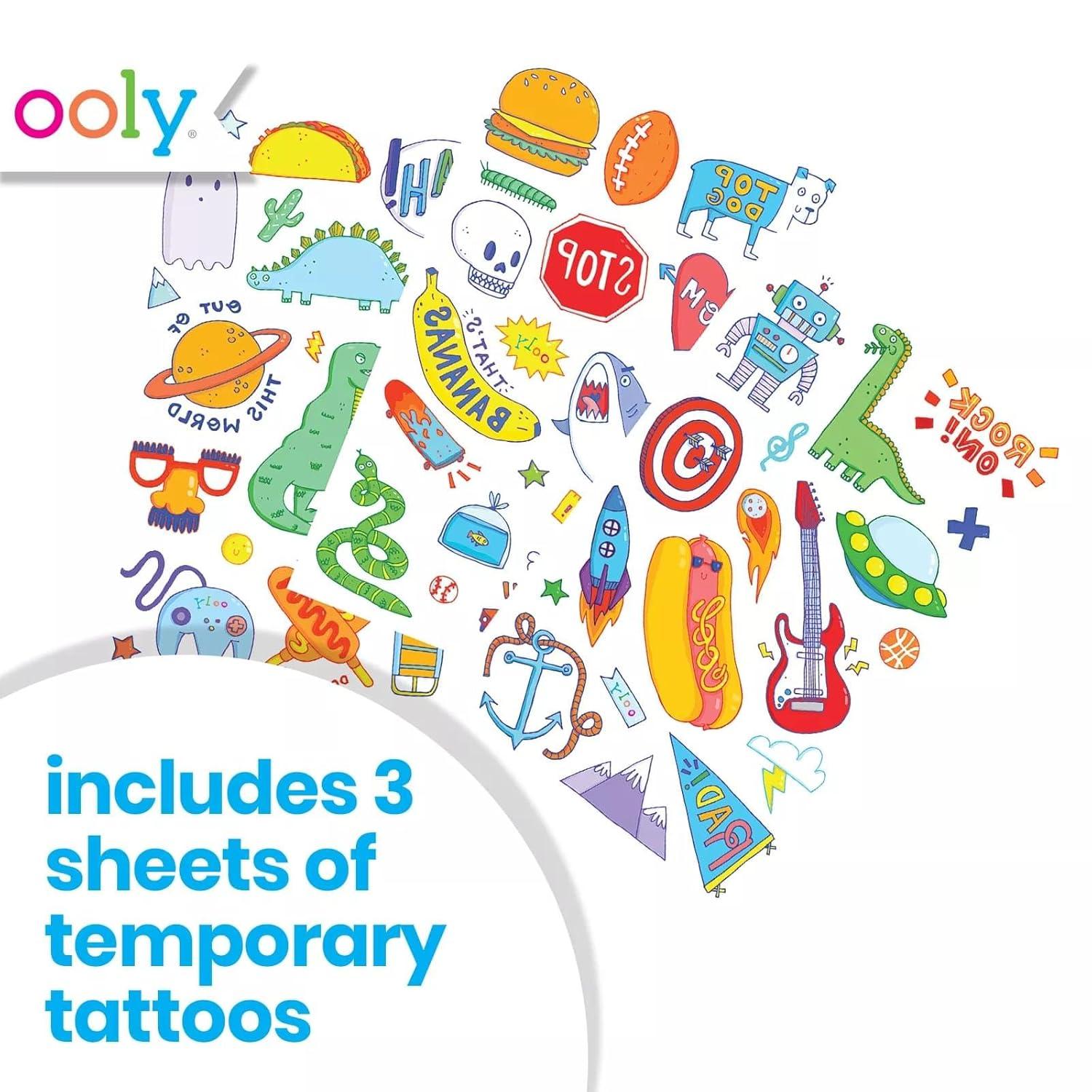 image:imageOoly 50 Glitter Temporary Tattoos For Kids Safe amp NonToxic Temporary Tattoo Party Favors Gifts for Kids Great Goodie Bag Stuffers amp Fun Birthday Decorations Doodle WorldAwesome Doodles
