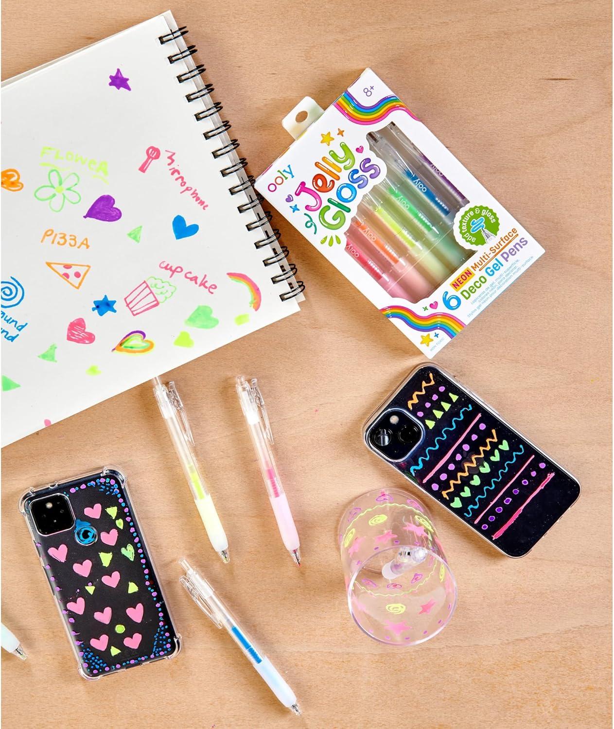image:imageOoly 6 Colors in 1 Gel Pen Retractable Gel Pen with 6 Unique Colors 07mm Nib for Fine Lines Clickable and Smooth for Writing and Doodling School SuppliesJelly Gloss Deco Multi Surface