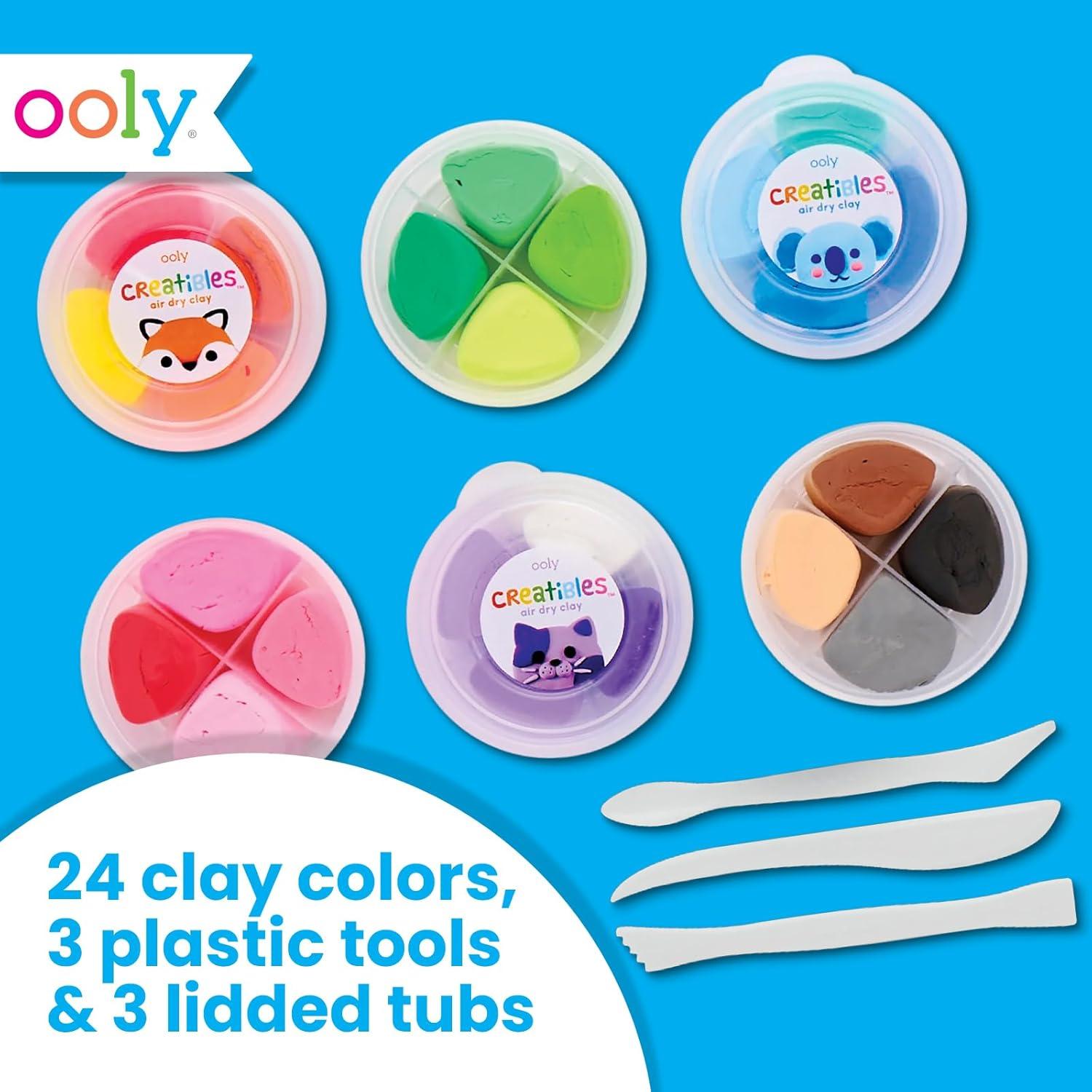 image:imageOoly Air Dry Clay for Kids 24 Colors Modeling Clay with 3 Shaping Tools Play Dough Gifts for Kids Craft Supplies Creatibles24 Colors Complete Set