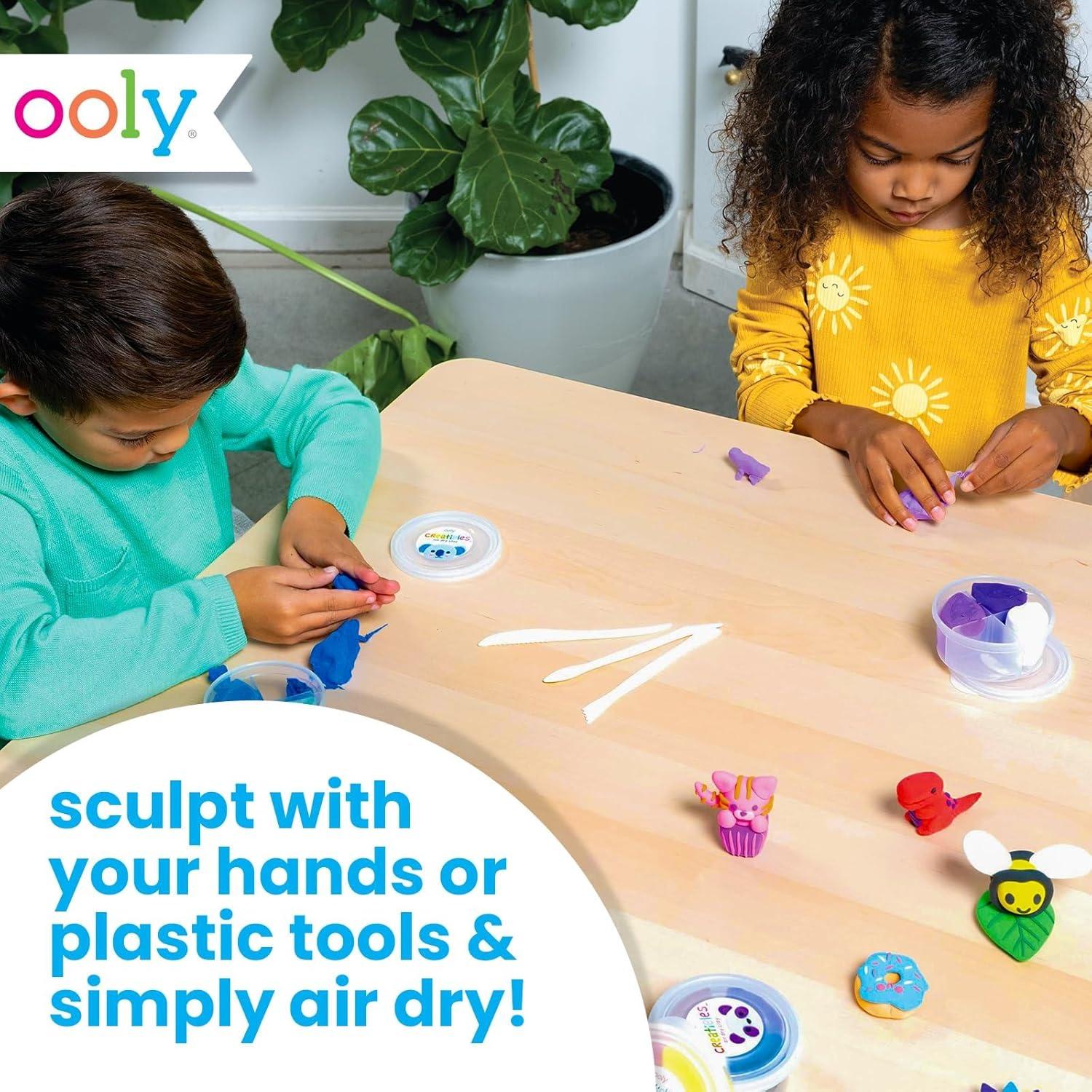 image:imageOoly Air Dry Clay for Kids 24 Colors Modeling Clay with 3 Shaping Tools Play Dough Gifts for Kids Craft Supplies Creatibles40 Colors Deluxe Set