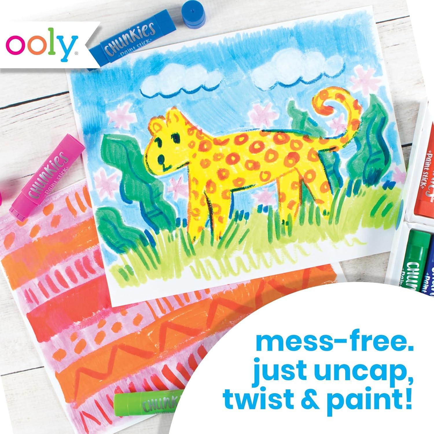 image:imageOoly Chunkies 6 Neon Paint Sticks For Kids Tempera Paint Sticks Neon Colors Set No Mess Quick Drying Art Supplies for Toddlers and KidsClassic Pastel Metallic Set