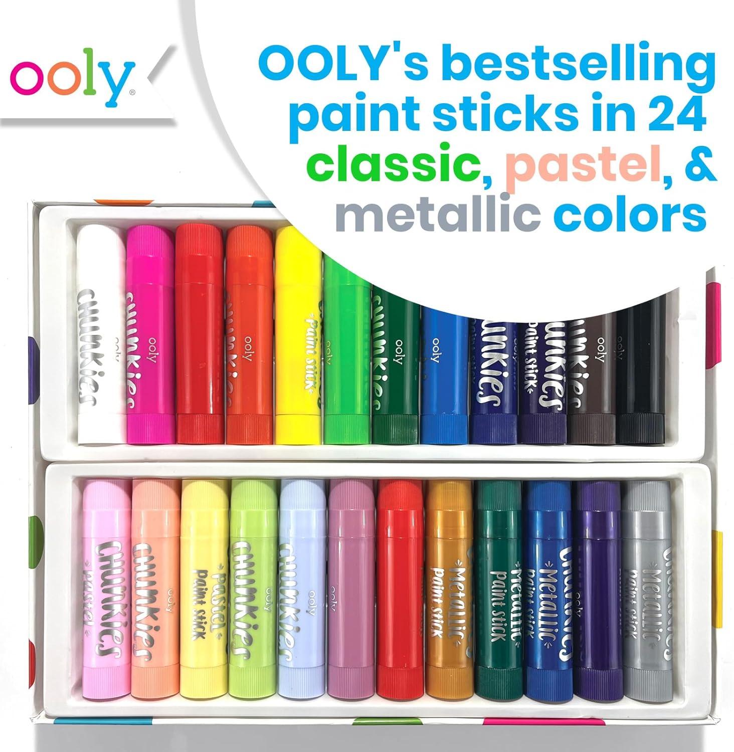 image:imageOoly Chunkies 6 Neon Paint Sticks For Kids Tempera Paint Sticks Neon Colors Set No Mess Quick Drying Art Supplies for Toddlers and KidsClassic Pastel Metallic Set