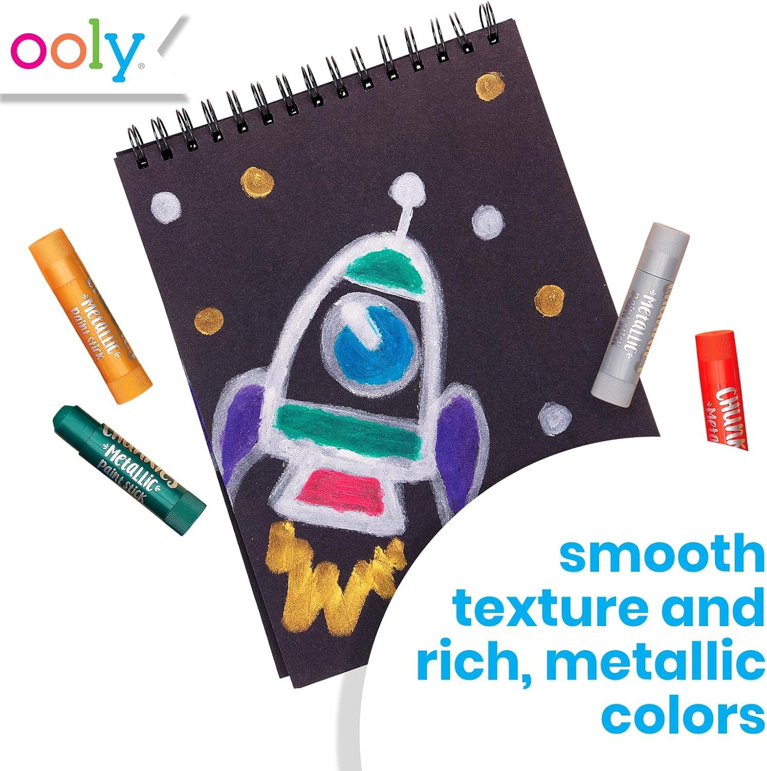 image:imageOoly Chunkies 6 Neon Paint Sticks For Kids Tempera Paint Sticks Neon Colors Set No Mess Quick Drying Art Supplies for Toddlers and KidsMetallic
