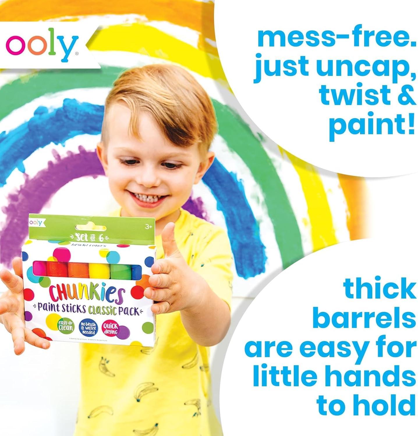 image:imageOoly Chunkies 6 Neon Paint Sticks For Kids Tempera Paint Sticks Neon Colors Set No Mess Quick Drying Art Supplies for Toddlers and KidsPastel