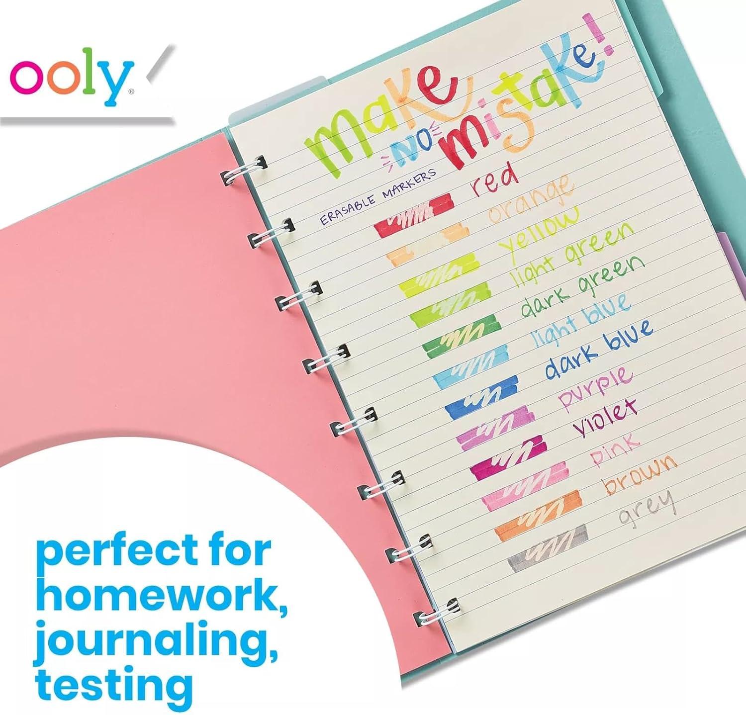 image:imageOoly Make No Mistake Erasable Markers 12 Stress and Mess Free Marker Pack You Can Erase Drawing amp Coloring Pens for Kids and Adults Colorful Supplies for Any Arts amp CraftsErasable
