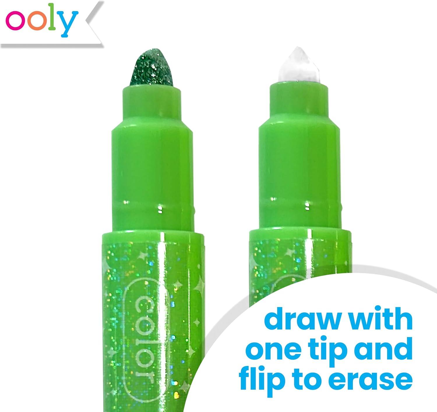 image:imageOoly Make No Mistake Erasable Markers 12 Stress and Mess Free Marker Pack You Can Erase Drawing amp Coloring Pens for Kids and Adults Colorful Supplies for Any Arts amp CraftsErasable Glittery