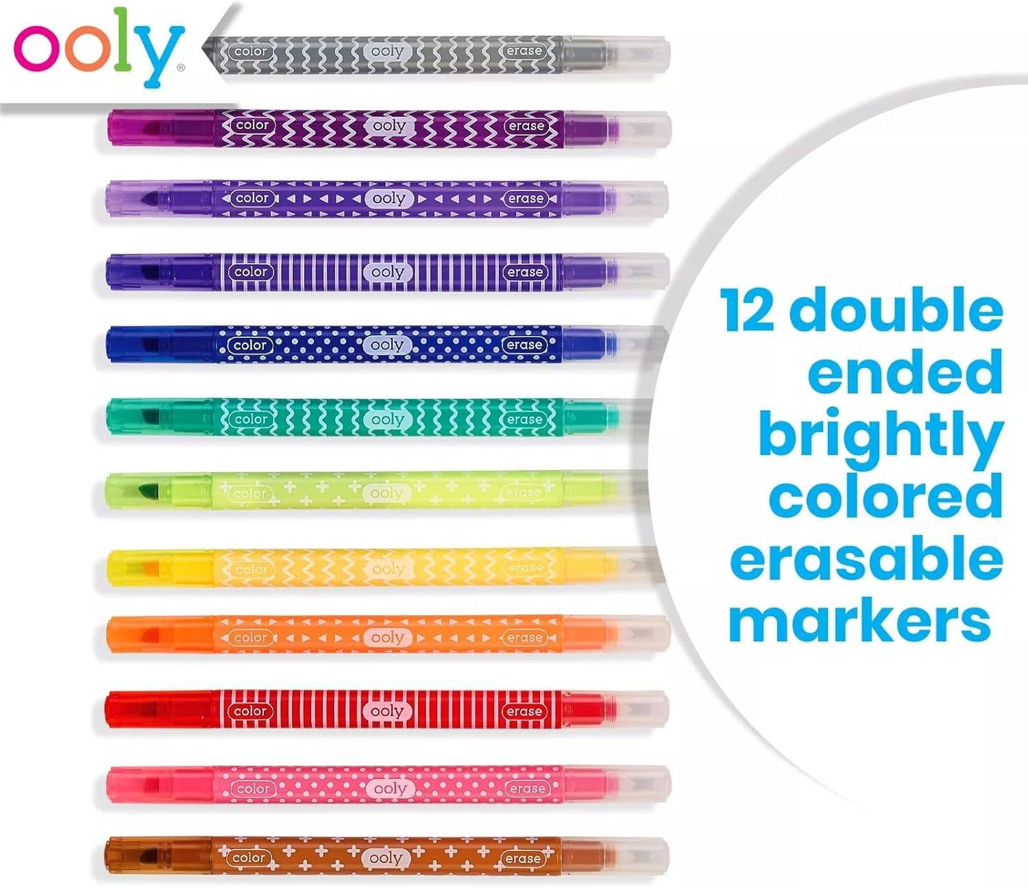 image:imageOoly Make No Mistake Erasable Markers 12 Stress and Mess Free Marker Pack You Can Erase Drawing amp Coloring Pens for Kids and Adults Colorful Supplies for Any Arts amp CraftsErasable