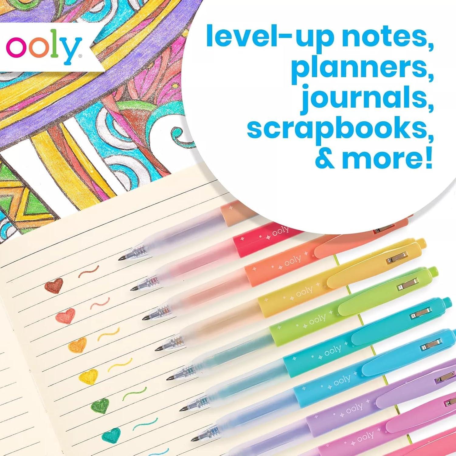 image:imageOoly Oh My Glitter Gel Pens Set of 4 Cute School and Art Supplies for Girls Planner Pen with Comfort Grip Ideal Retractable Glitter Pens for Decorations amp Office Use12 Count Pack of 1