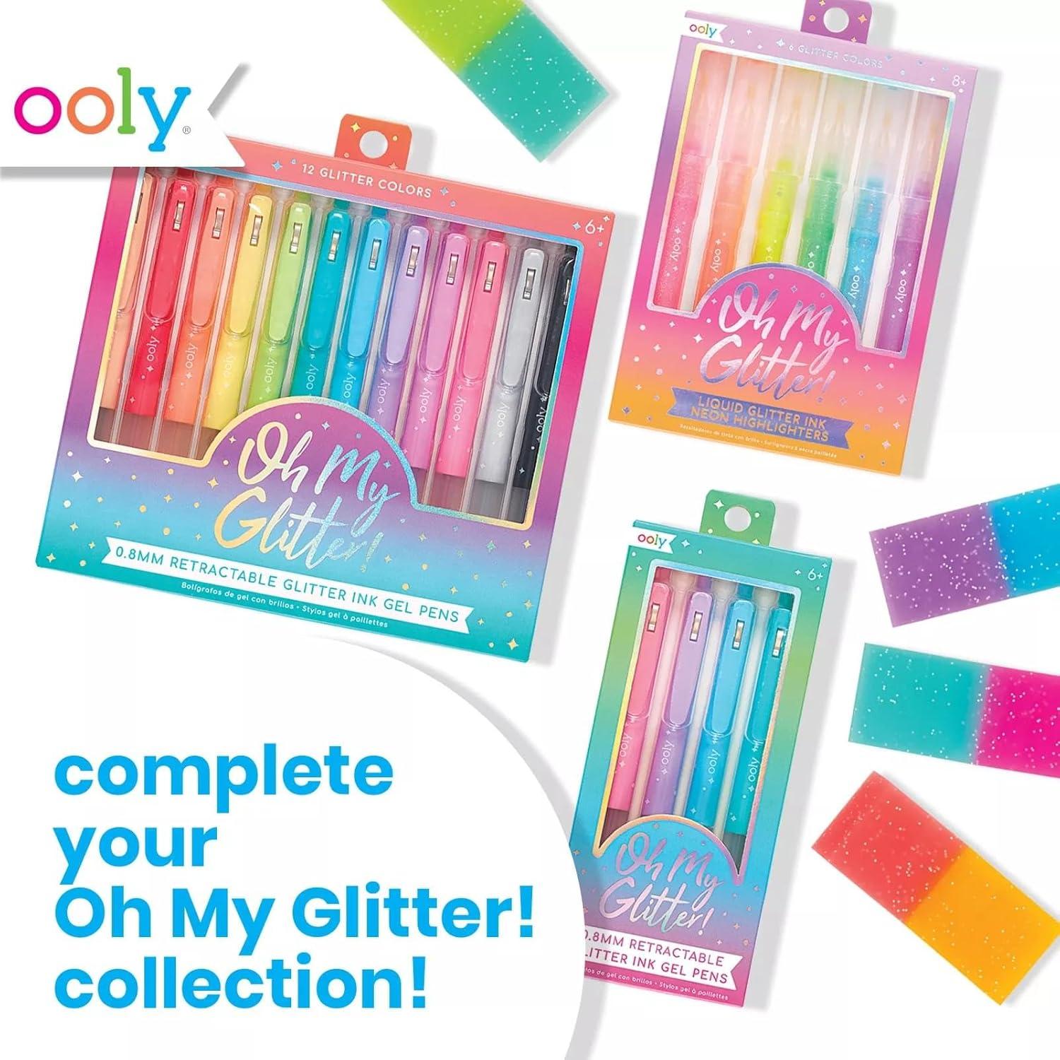 image:imageOoly Oh My Glitter Gel Pens Set of 4 Cute School and Art Supplies for Girls Planner Pen with Comfort Grip Ideal Retractable Glitter Pens for Decorations amp Office Use1 Count Pack of 6