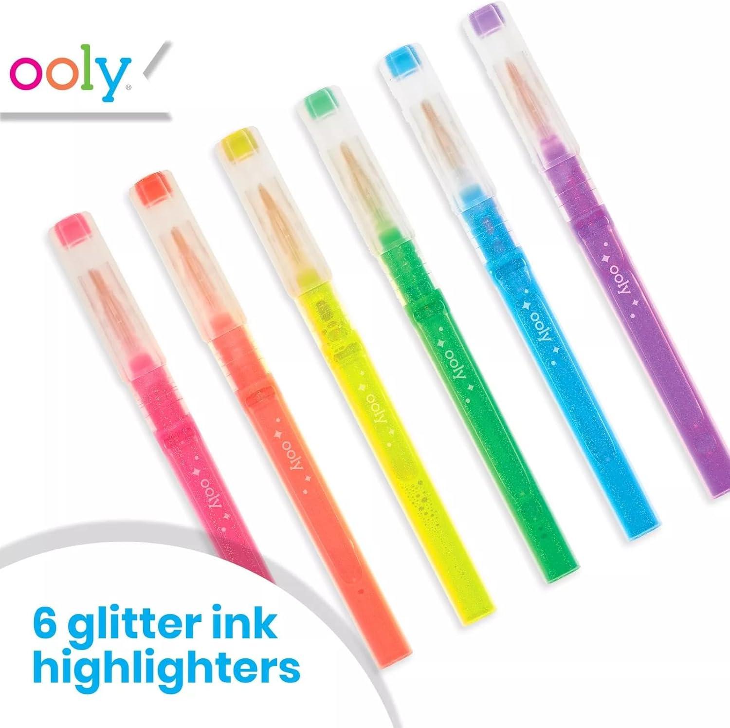 image:imageOoly Oh My Glitter Gel Pens Set of 4 Cute School and Art Supplies for Girls Planner Pen with Comfort Grip Ideal Retractable Glitter Pens for Decorations amp Office Use1 Count Pack of 6