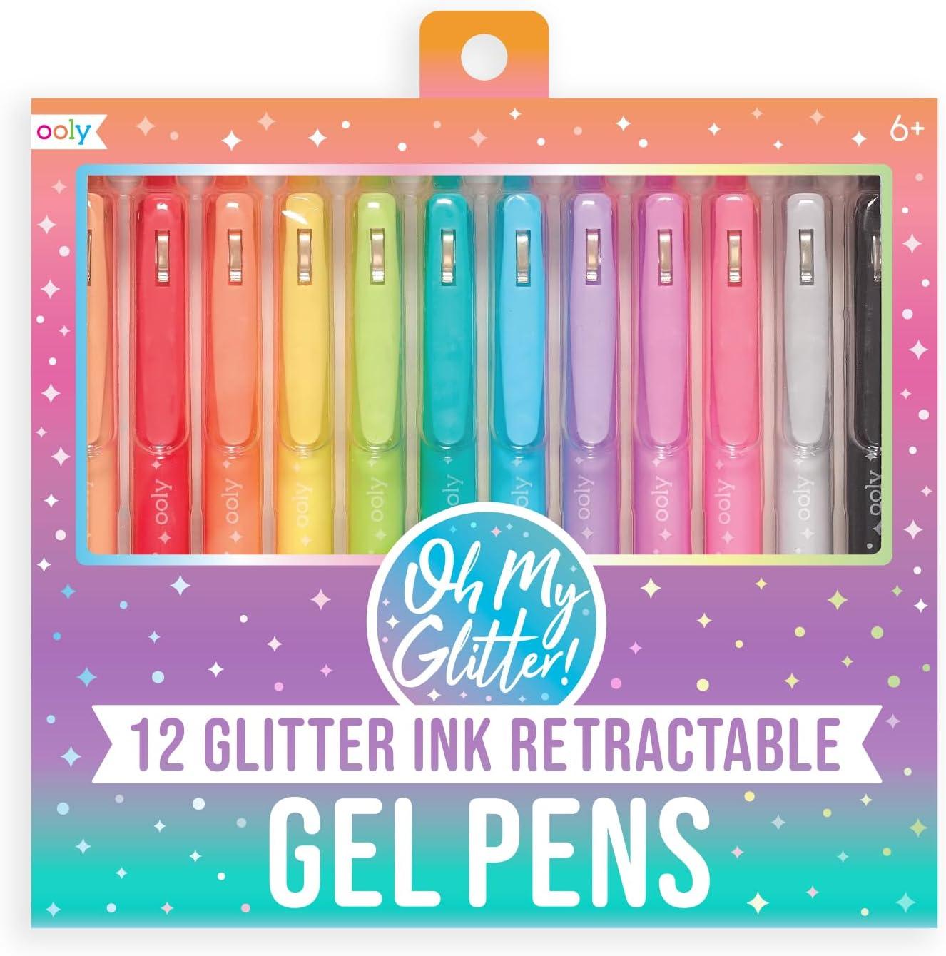 image:imageOoly Oh My Glitter Gel Pens Set of 4 Cute School and Art Supplies for Girls Planner Pen with Comfort Grip Ideal Retractable Glitter Pens for Decorations amp Office Use12 Count Pack of 1