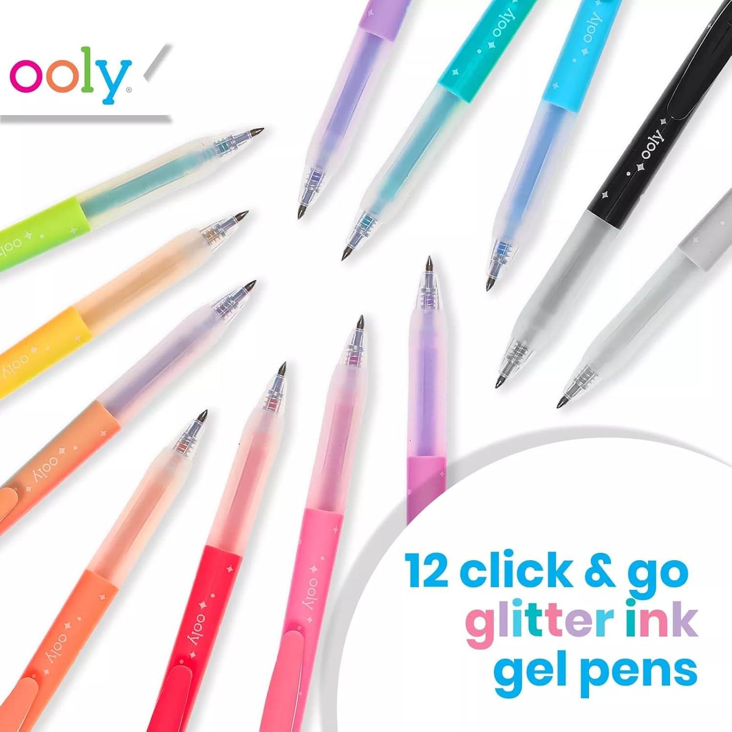 image:imageOoly Oh My Glitter Gel Pens Set of 4 Cute School and Art Supplies for Girls Planner Pen with Comfort Grip Ideal Retractable Glitter Pens for Decorations amp Office Use12 Count Pack of 1