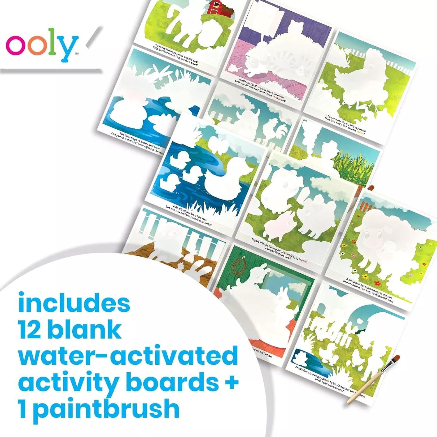 image:imageOoly Water Amaze Includes 12 Reveal Boards amp Brush Reusable Reveal Pads for Kids Coloring Books for Toddlers Paint with Water Books Gifts for Kids Baby AnimalsOn the Farm