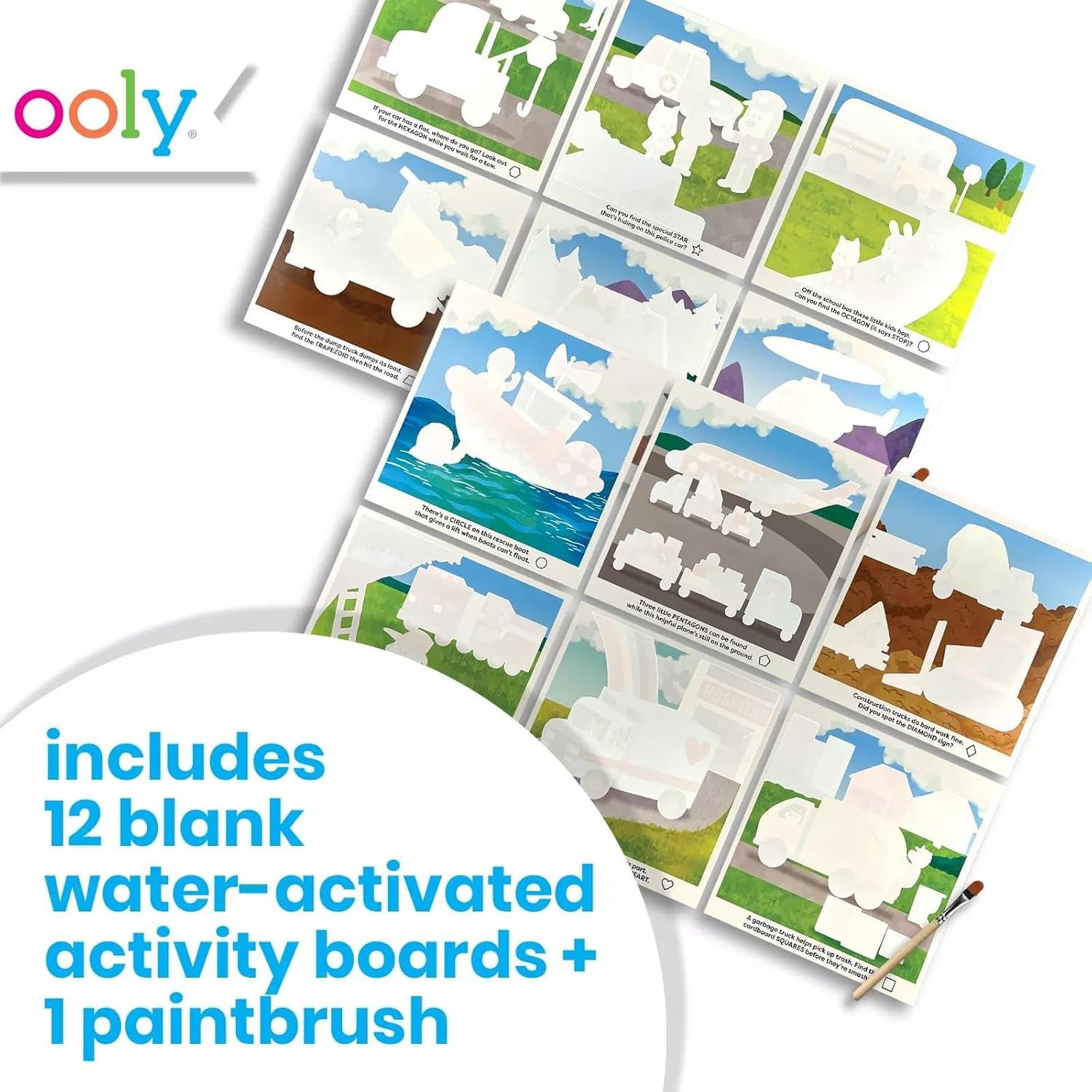 image:imageOoly Water Amaze Includes 12 Reveal Boards amp Brush Reusable Reveal Pads for Kids Coloring Books for Toddlers Paint with Water Books Gifts for Kids Baby AnimalsHelpful Vehicles