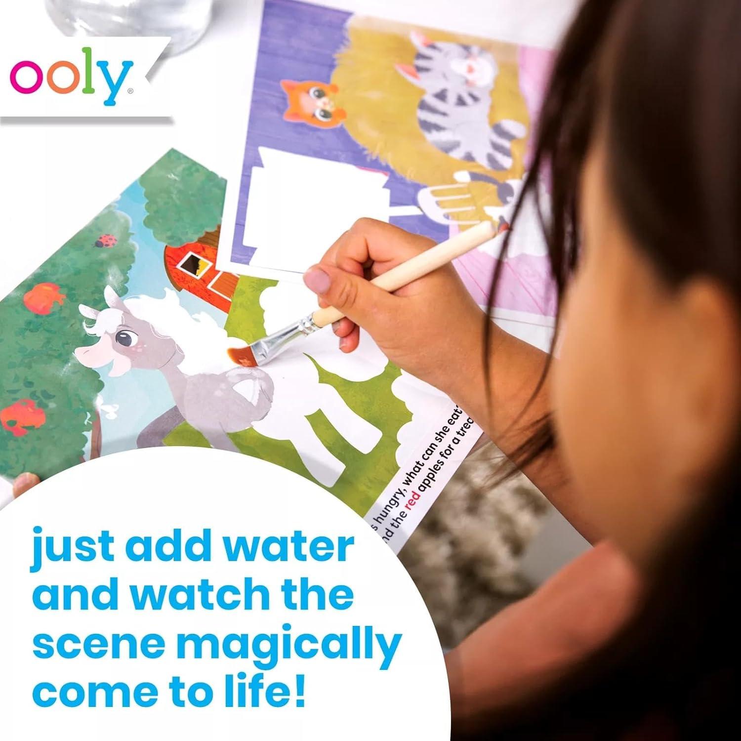 image:imageOoly Water Amaze Includes 12 Reveal Boards amp Brush Reusable Reveal Pads for Kids Coloring Books for Toddlers Paint with Water Books Gifts for Kids Baby AnimalsBaby Animals