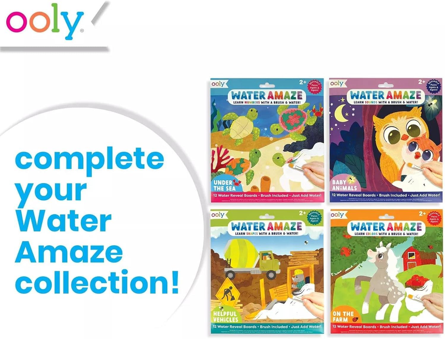 image:imageOoly Water Amaze Includes 12 Reveal Boards amp Brush Reusable Reveal Pads for Kids Coloring Books for Toddlers Paint with Water Books Gifts for Kids Baby AnimalsBaby Animals