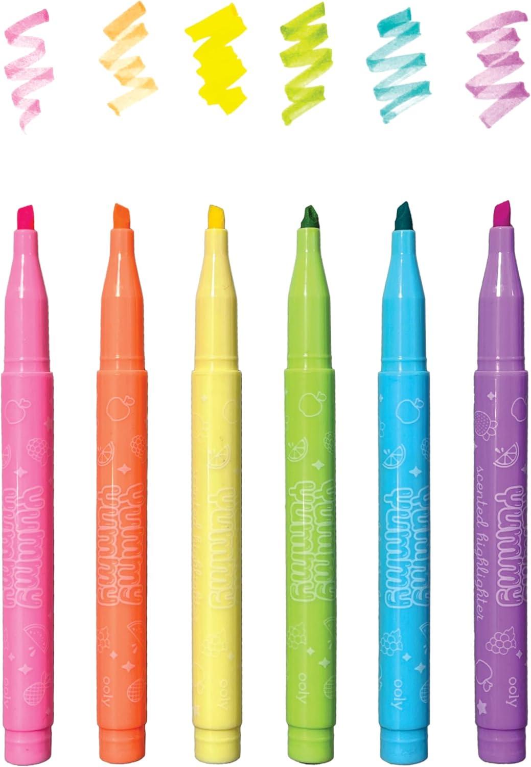image:imageOoly Yummy Yummy Scented Highlighters for Kids Set of 6 Fruit Scented Pastel Highlighters Flexible Chisel Tip NonToxic Ages 3Pastel