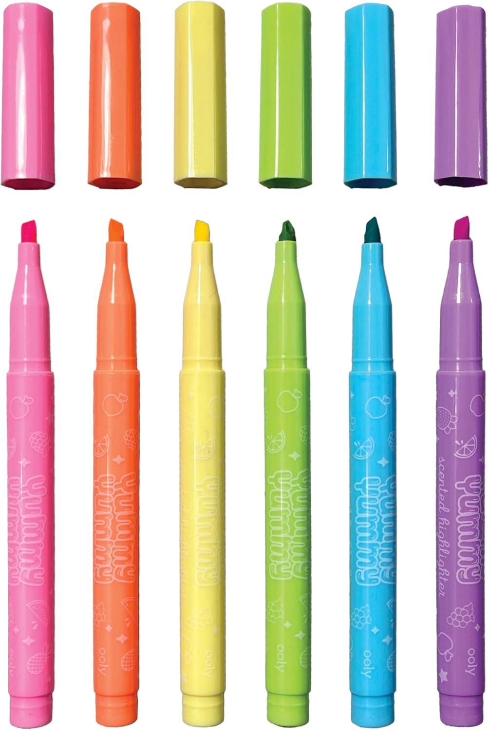 image:imageOoly Yummy Yummy Scented Highlighters for Kids Set of 6 Fruit Scented Pastel Highlighters Flexible Chisel Tip NonToxic Ages 3Pastel