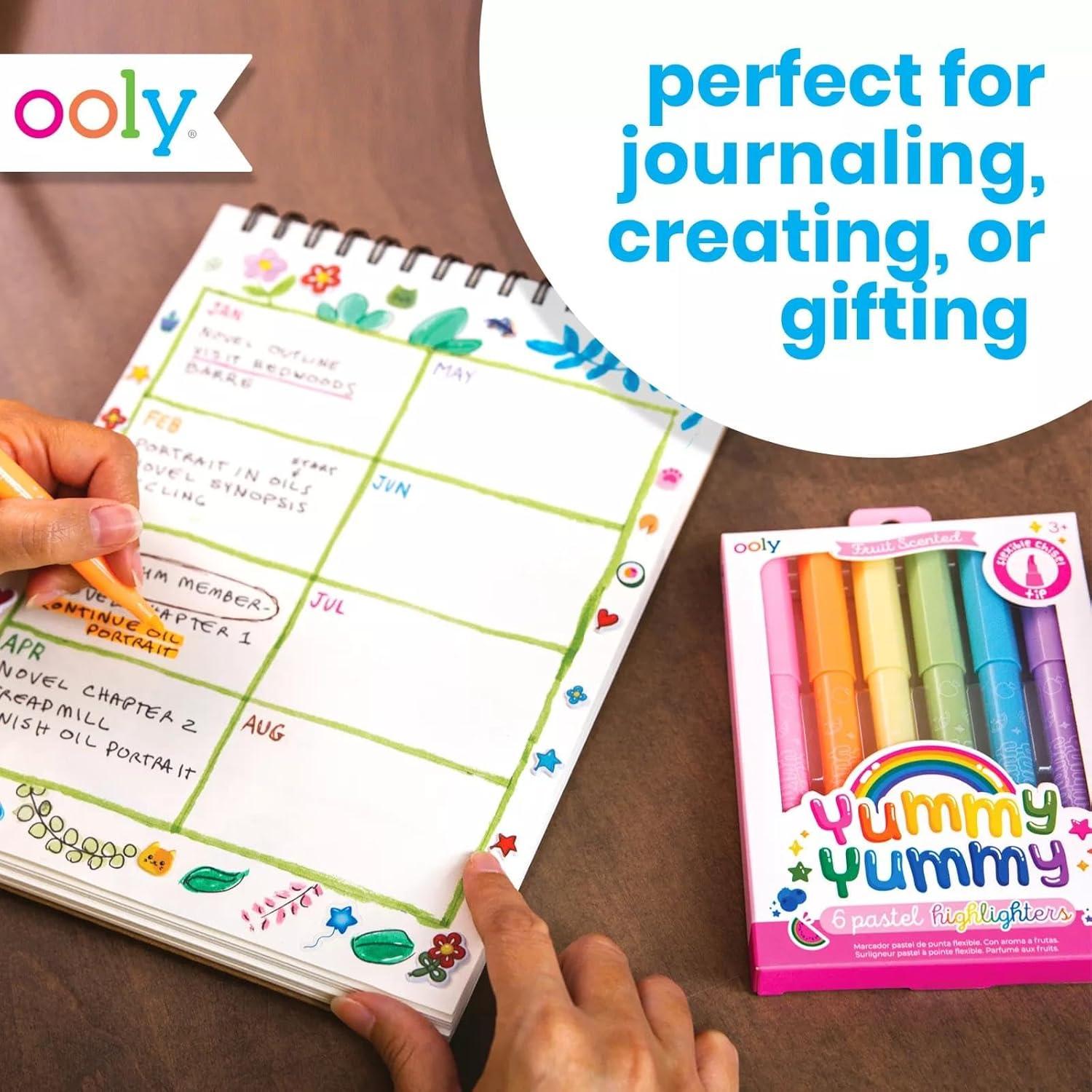 image:imageOoly Yummy Yummy Scented Highlighters for Kids Set of 6 Fruit Scented Pastel Highlighters Flexible Chisel Tip NonToxic Ages 3Pastel