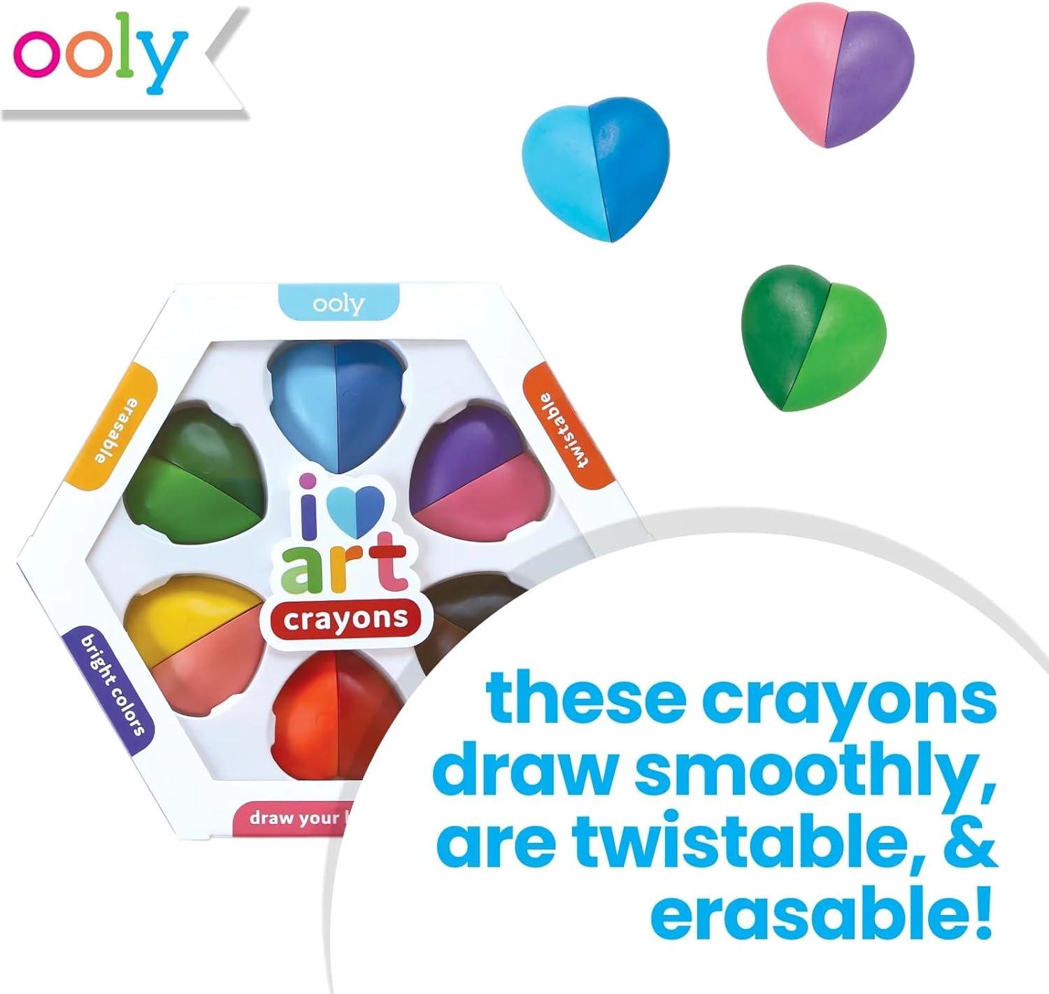 image:imageOoly Yummy Yummy Scented Twist Up Crayons for Kids Set of 10 NonToxic Fruit Scented TwistUp Crayon Set Ages 3Heart Crayons