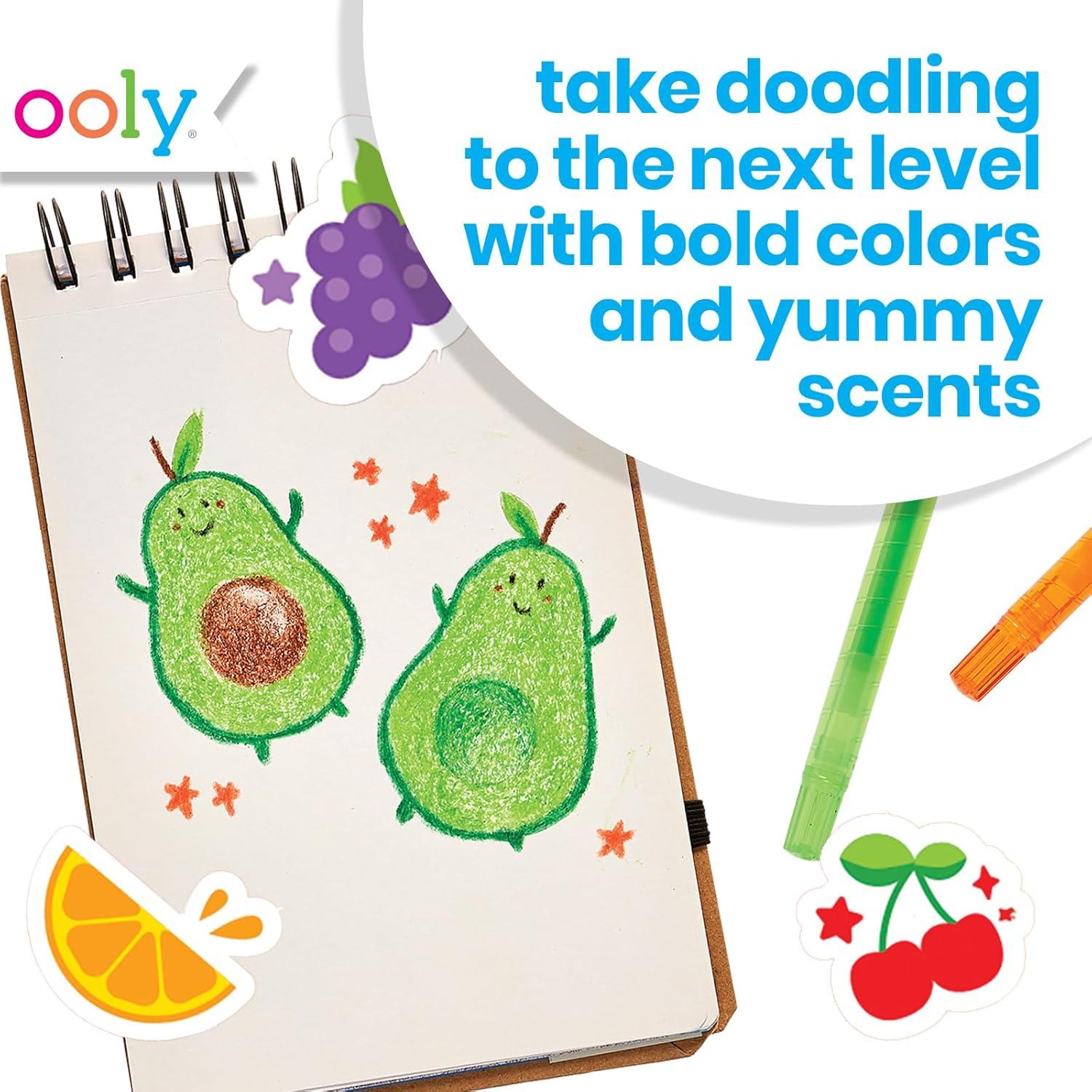 image:imageOoly Yummy Yummy Scented Twist Up Crayons for Kids Set of 10 NonToxic Fruit Scented TwistUp Crayon Set Ages 3Twist Up Crayon