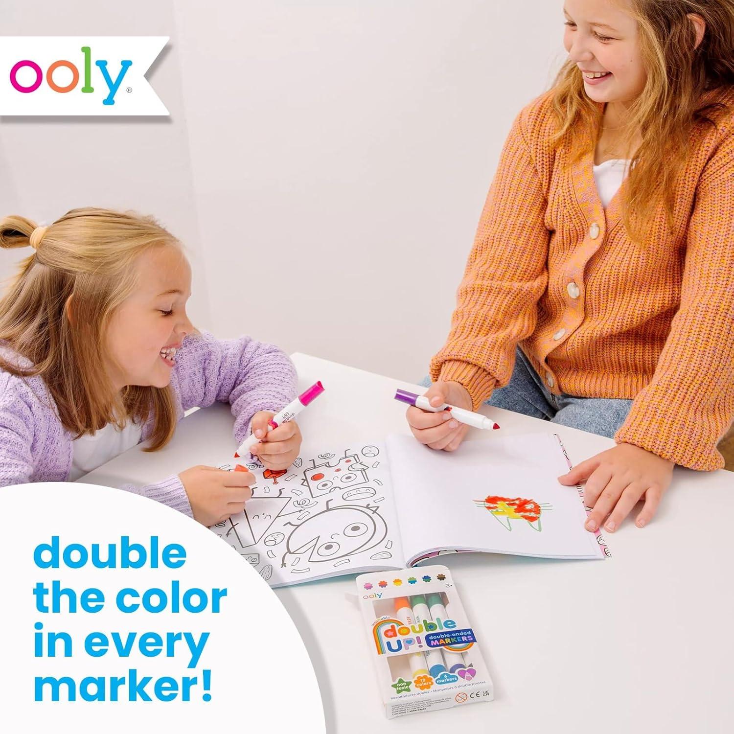 image:imageOoly x Peanuts DoubleSided Stamping Markers with Peanuts Characters and Brush Tips Stamps include Snoopy Woodstock Charlie Brown and MoreDouble Up Markers Set of 6
