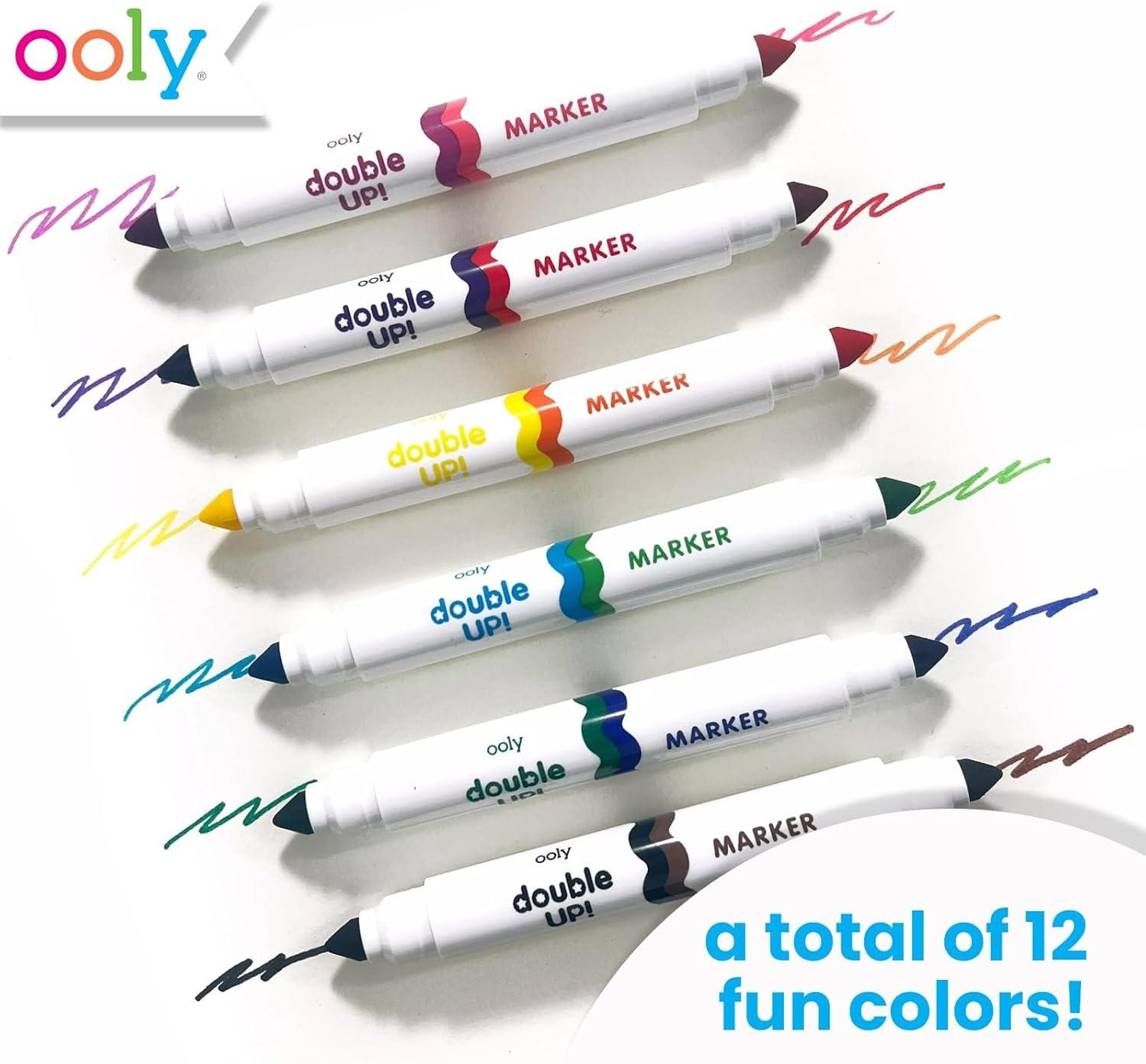 image:imageOoly x Peanuts DoubleSided Stamping Markers with Peanuts Characters and Brush Tips Stamps include Snoopy Woodstock Charlie Brown and MoreDouble Up Markers Set of 6