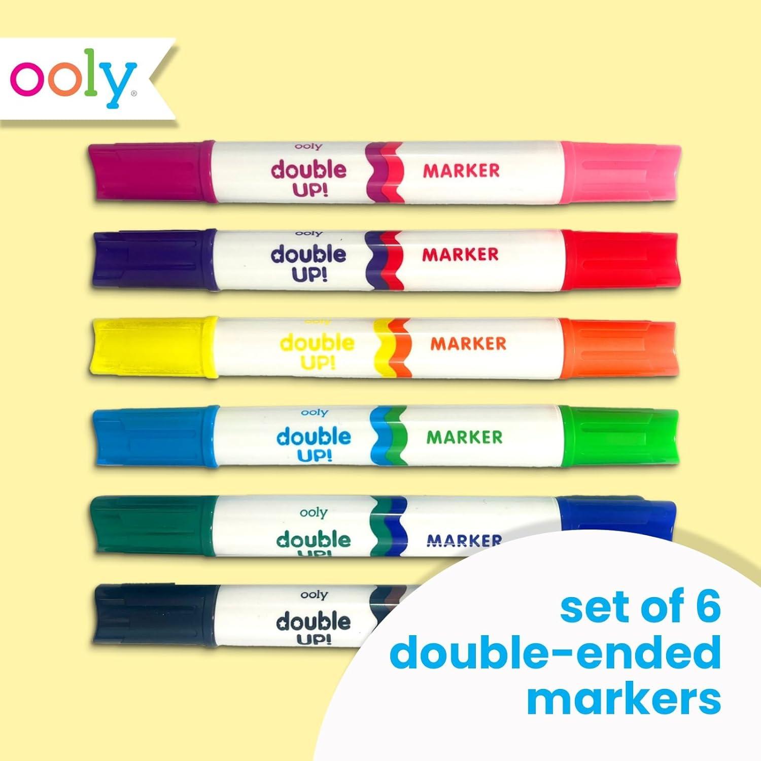 image:imageOoly x Peanuts DoubleSided Stamping Markers with Peanuts Characters and Brush Tips Stamps include Snoopy Woodstock Charlie Brown and MoreDouble Up Markers Set of 6