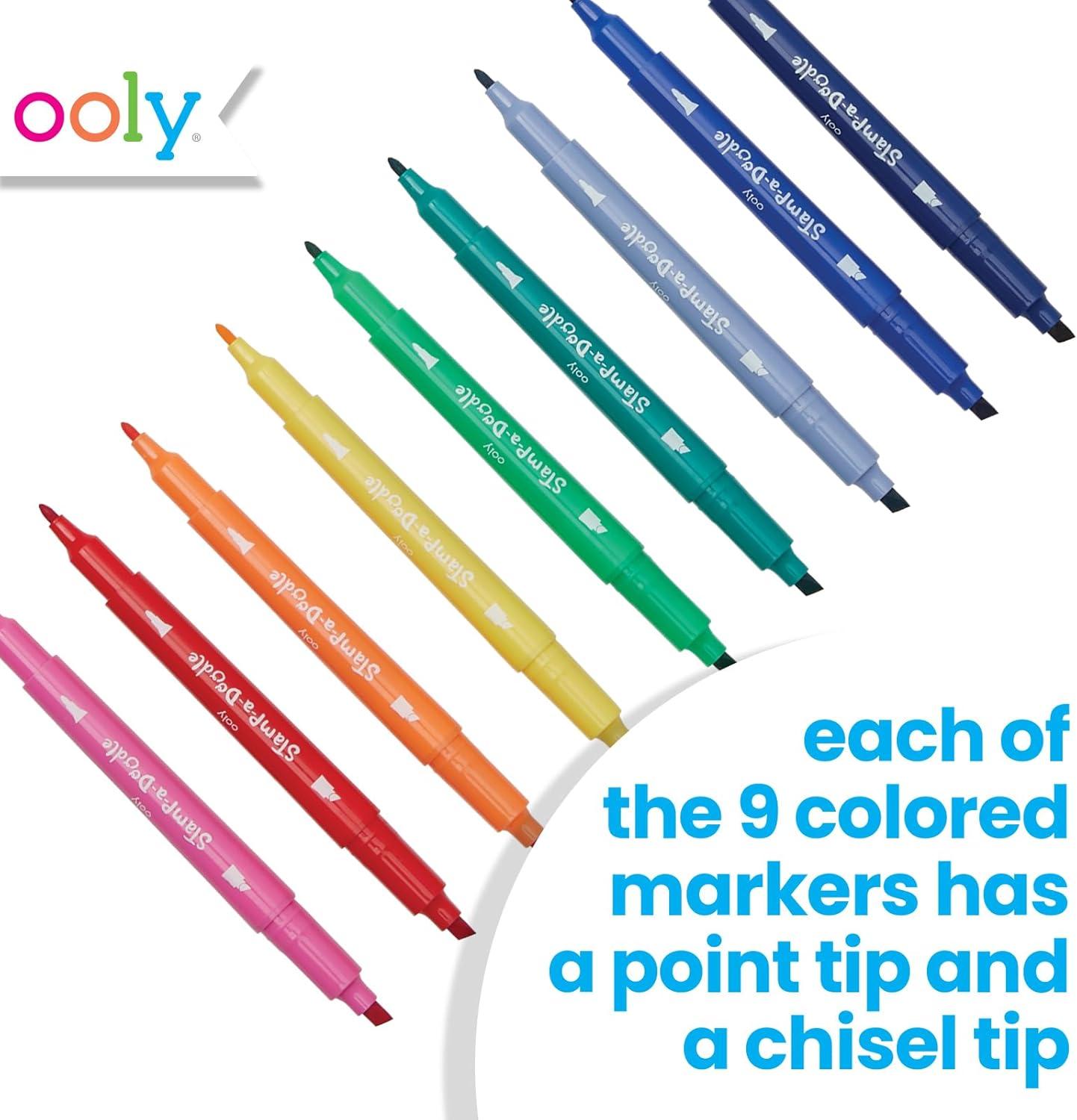 image:imageOoly x Peanuts DoubleSided Stamping Markers with Peanuts Characters and Brush Tips Stamps include Snoopy Woodstock Charlie Brown and MoreStampADoodle DoubleEnded Markers