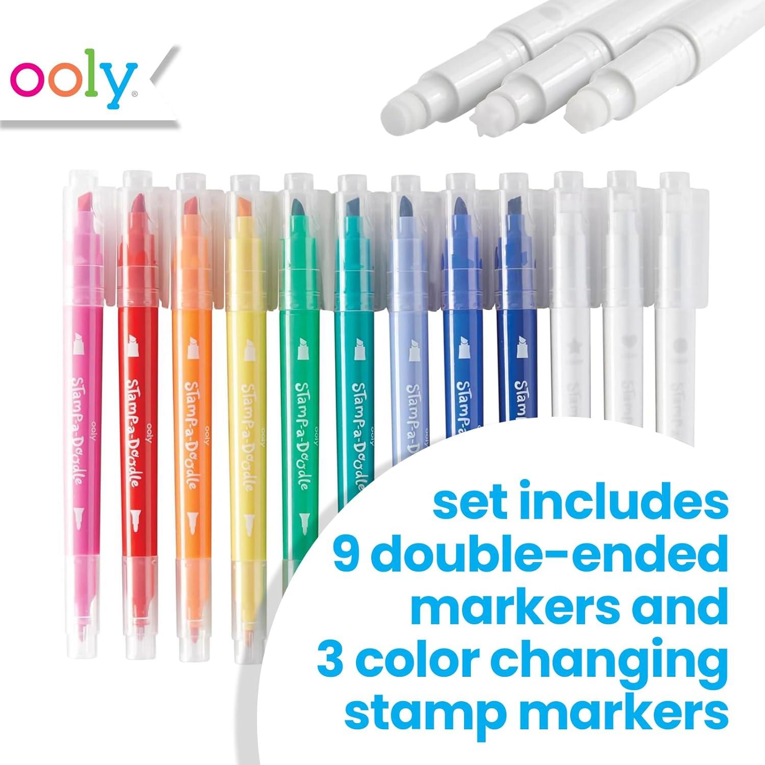 image:imageOoly x Peanuts DoubleSided Stamping Markers with Peanuts Characters and Brush Tips Stamps include Snoopy Woodstock Charlie Brown and MoreStampADoodle DoubleEnded Markers