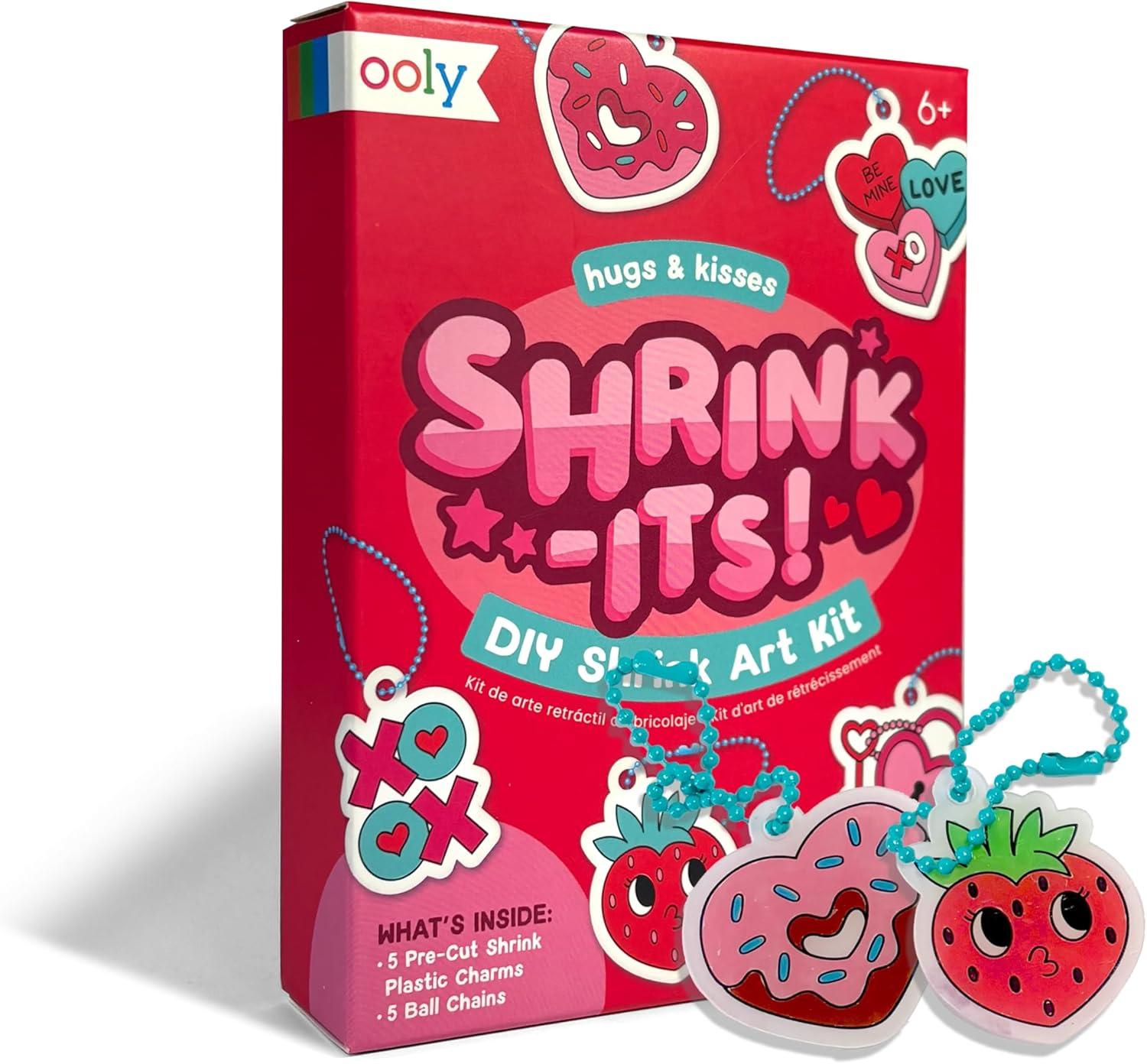 image:imageOoly x Peanuts Snoopy 34 PC DIY Shrinking Art Kit for Kids with Markers 20 Plastic Pre Cut Charms and More No Mess Creative Activity Jewelry Making KitHugs and Kisses