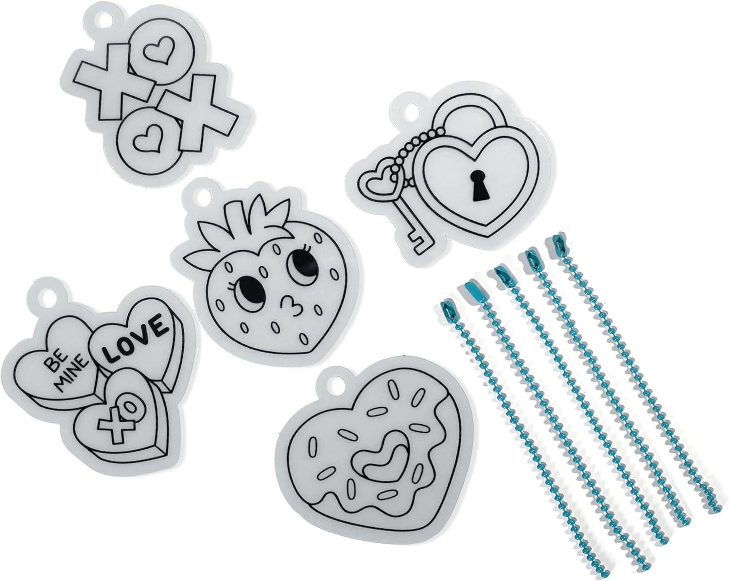 image:imageOoly x Peanuts Snoopy 34 PC DIY Shrinking Art Kit for Kids with Markers 20 Plastic Pre Cut Charms and More No Mess Creative Activity Jewelry Making KitHugs and Kisses
