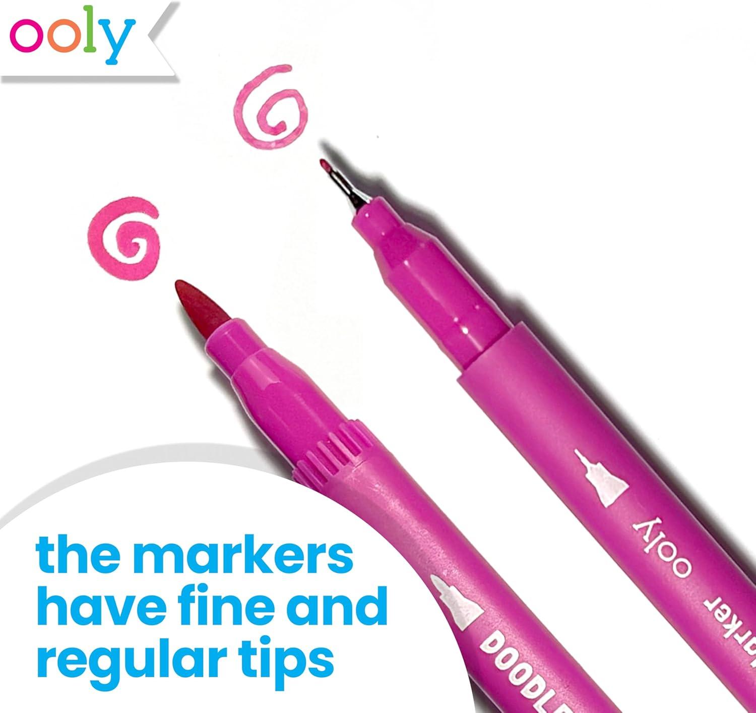 image:imageOoly x Peanuts Snoopy School Coloring Travel Kit 60Page Activity Book with Coloring Sheets 4 DoubleEnded Markers  8 Colors 2 Sticker Sheets Puzzles amp Games Snoopy amp Charlie Brown Art SetDoodle Coloring Kit