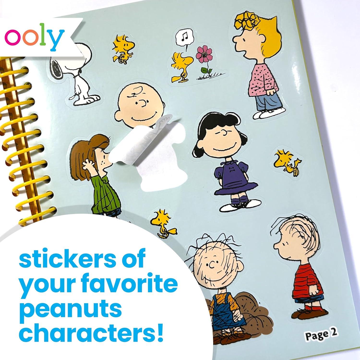 image:imageOoly x Peanuts Snoopy School Coloring Travel Kit 60Page Activity Book with Coloring Sheets 4 DoubleEnded Markers 8 Colors 2 Sticker Sheets Puzzles amp Games Snoopy amp Charlie Brown Art SetDeluxe Peanuts Coloring Kit