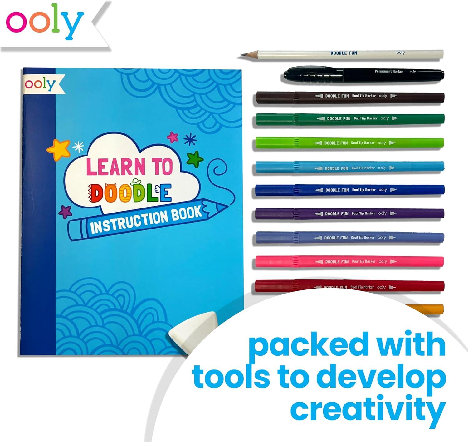 image:imageOoly x Peanuts Snoopy School Coloring Travel Kit 60Page Activity Book with Coloring Sheets 4 DoubleEnded Markers  8 Colors 2 Sticker Sheets Puzzles amp Games Snoopy amp Charlie Brown Art SetDoodle Coloring Kit