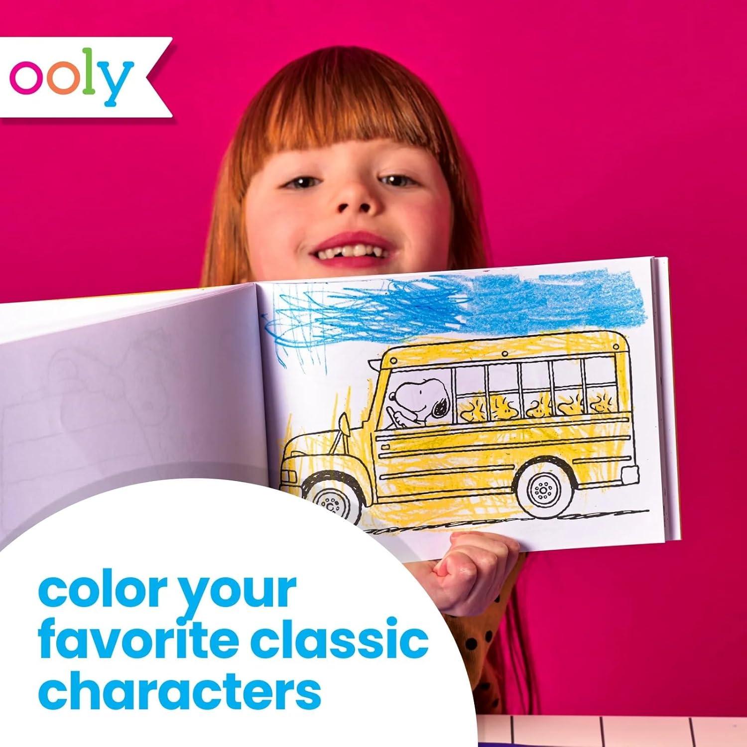 image:imageOoly x Peanuts Travel Art Kit with 9 Jumbo Crayons amp 48 Themed Coloring Pages amp Case for Easy Traveling Art Creation Perfect Airplane amp Road Trip Activities for KidsPeanuts Friends