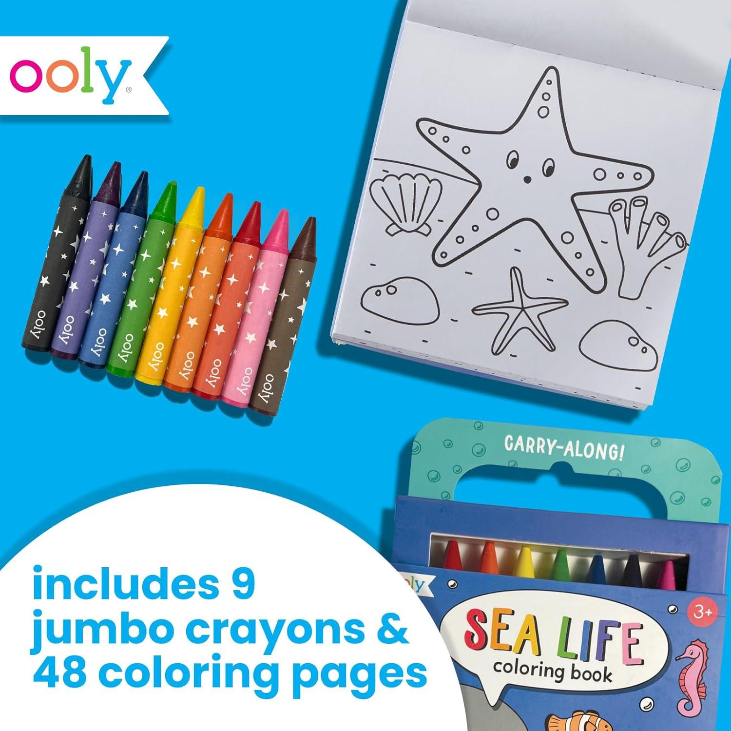 image:imageOoly x Peanuts Travel Art Kit with 9 Jumbo Crayons amp 48 Themed Coloring Pages amp Case for Easy Traveling Art Creation Perfect Airplane amp Road Trip Activities for KidsSea Life