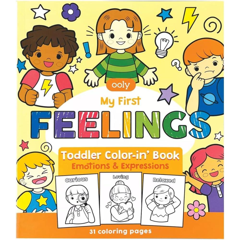 image:imageOOLY Coloring Book for Toddlers Fun Activity Coloring Pages for Kids 31 Perforated Pages 8x10 to Hang Great Kids Activities for School Birthday Parties Road Trips My First OppositesMy First Feelings