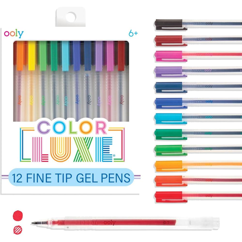 image:imageOoly 6 Colors in 1 Gel Pen Retractable Gel Pen with 6 Unique Colors 07mm Nib for Fine Lines Clickable and Smooth for Writing and Doodling School SuppliesColor Luxe