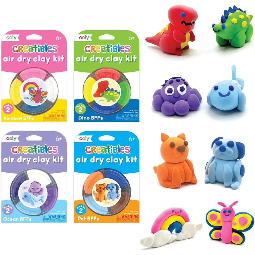 image:imageOoly Air Dry Clay for Kids 24 Colors Modeling Clay with 3 Shaping Tools Play Dough Gifts for Kids Craft Supplies Creatibles16 Colors Expansion Set