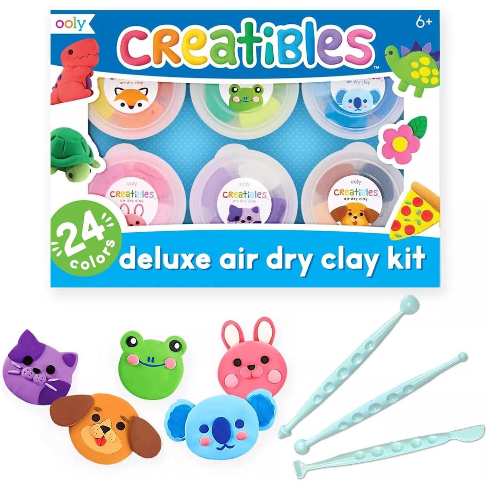 image:imageOoly Air Dry Clay for Kids 24 Colors Modeling Clay with 3 Shaping Tools Play Dough Gifts for Kids Craft Supplies Creatibles24 Colors Complete Set