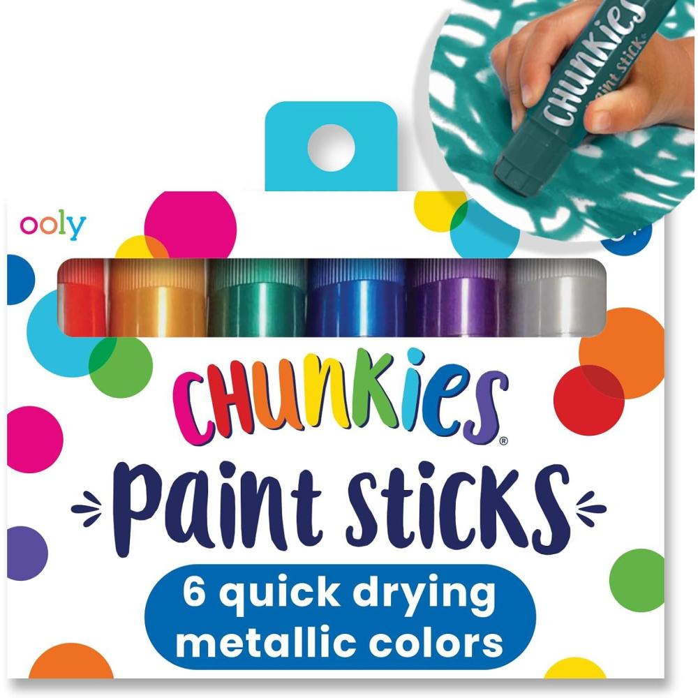 image:imageOoly Chunkies 6 Neon Paint Sticks For Kids Tempera Paint Sticks Neon Colors Set No Mess Quick Drying Art Supplies for Toddlers and KidsMetallic